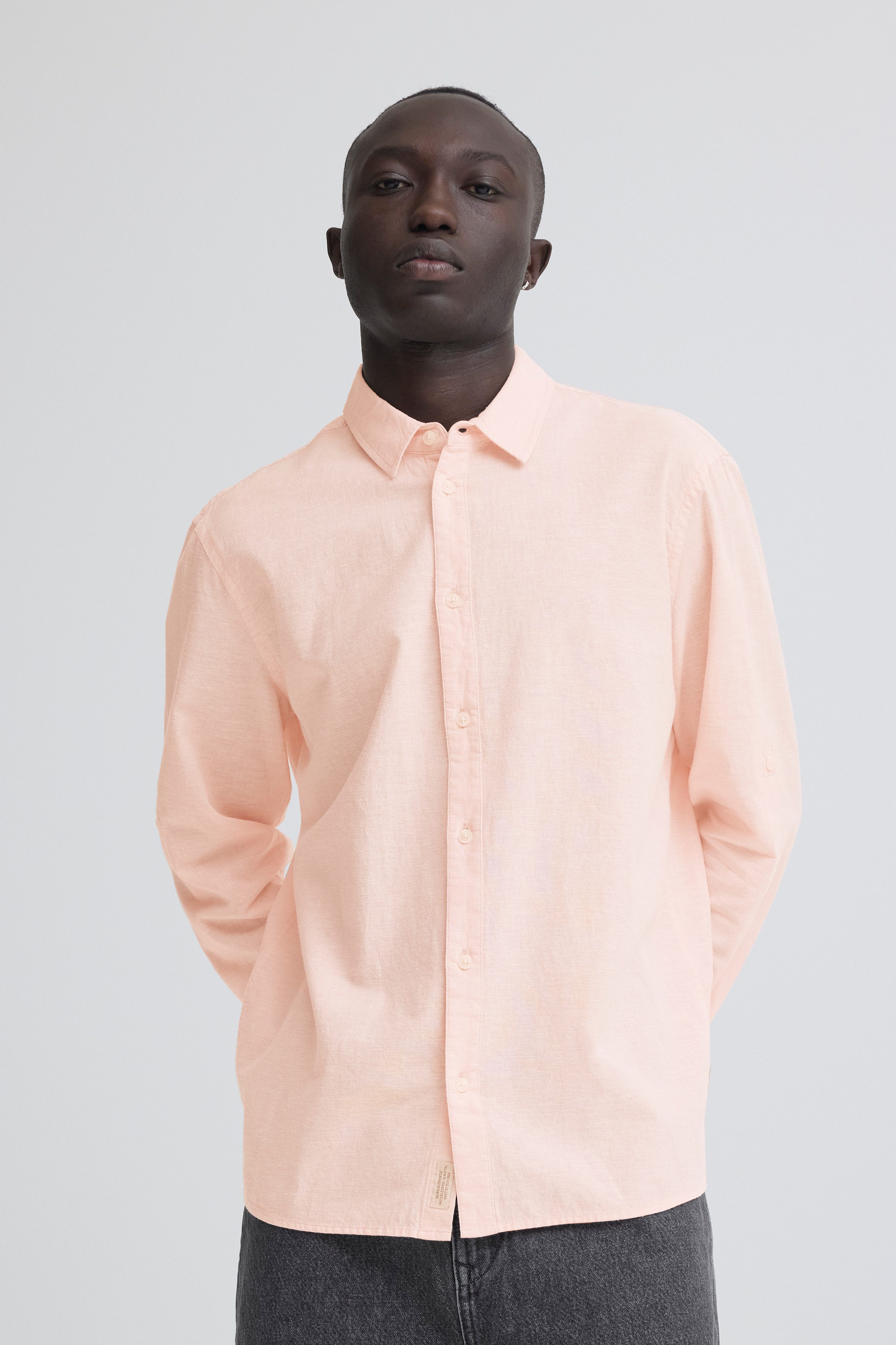 Blend Langarmhemd BHABAN SHIRT PP NOOS mit normalem Hemdkragen, Regular Fit, in Leinenoptik