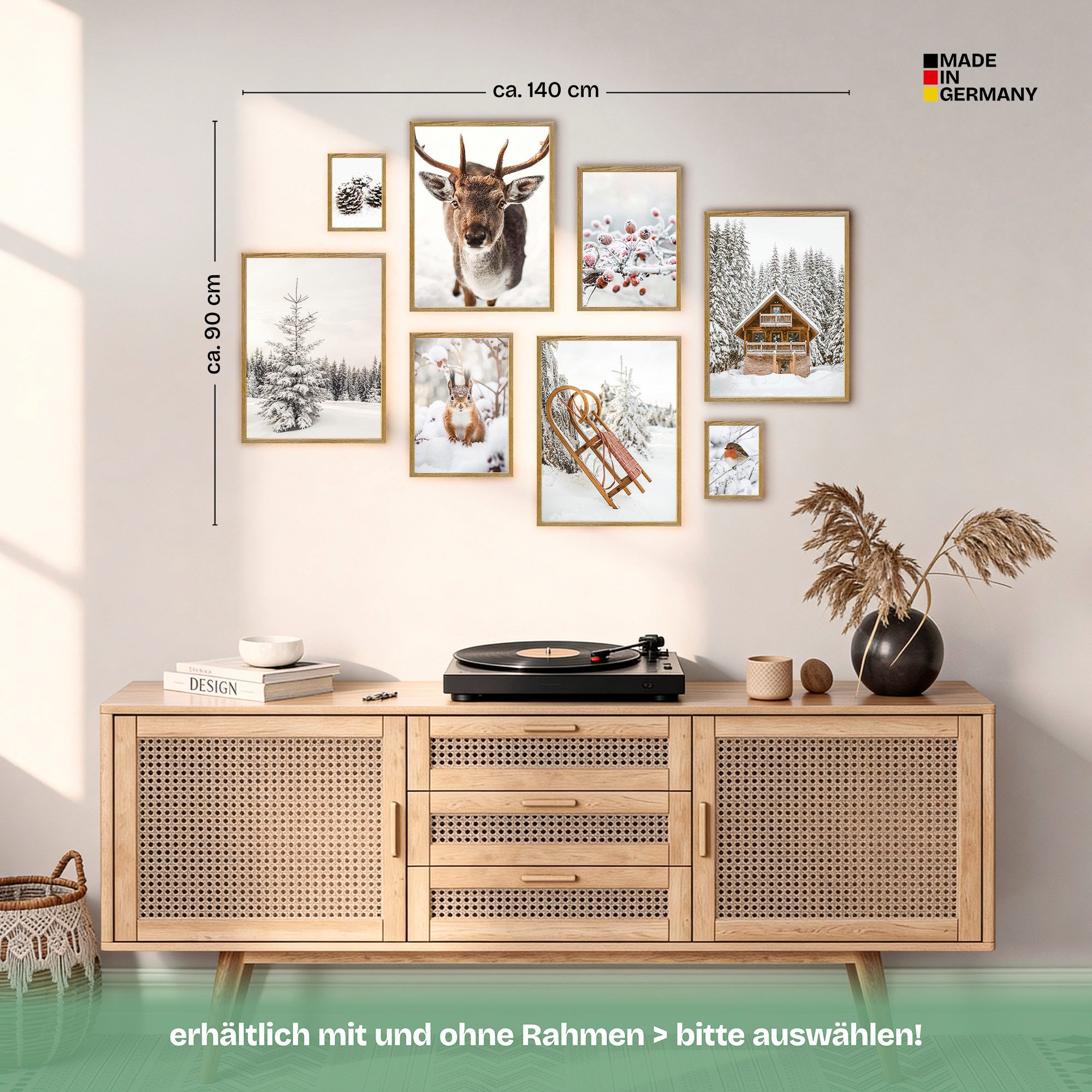 ARTFAVES Bilder-Collage Poster Set Winter Wonderland I mehrteilige Bilderwand I Wandbilder, (8er Set), moderne Wandbilder Winter Deko – Bild 4 von 5