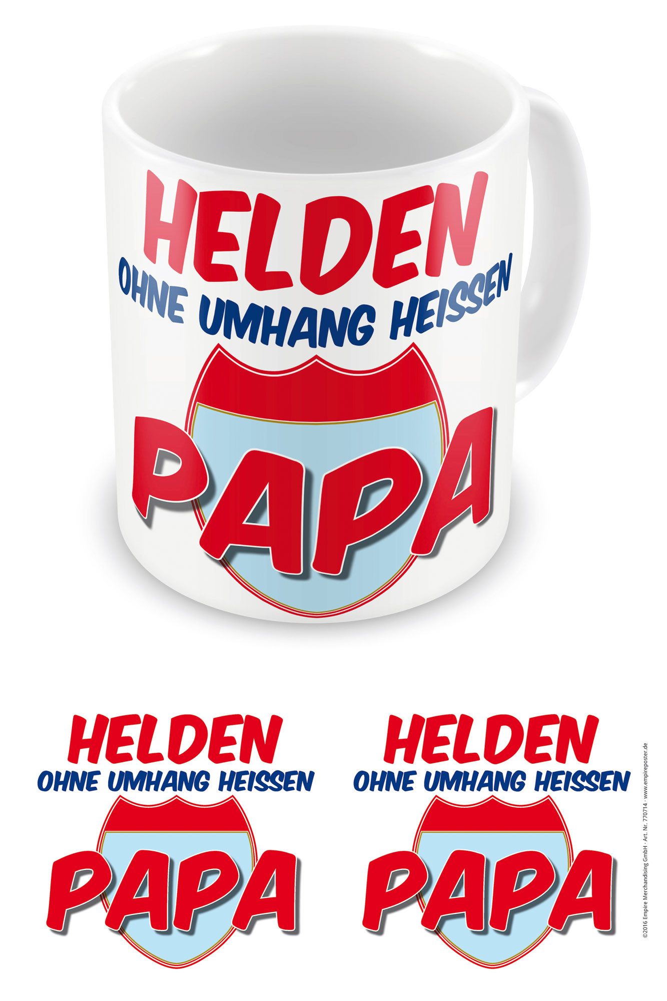 Tasse Bester Papa - Lizenz Tassen - Helden ohne Umhang
