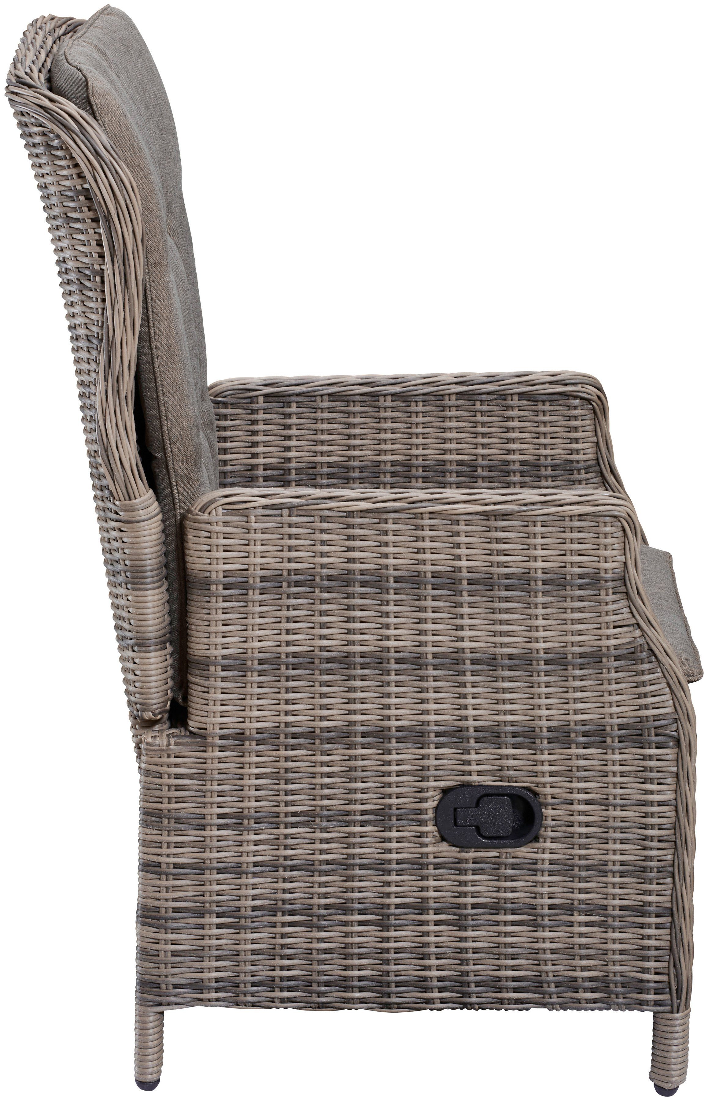 MERXX Gartenstuhl Riviera (1 St), Polyrattan, verstellbar, natur, inkl. Auf günstig online kaufen