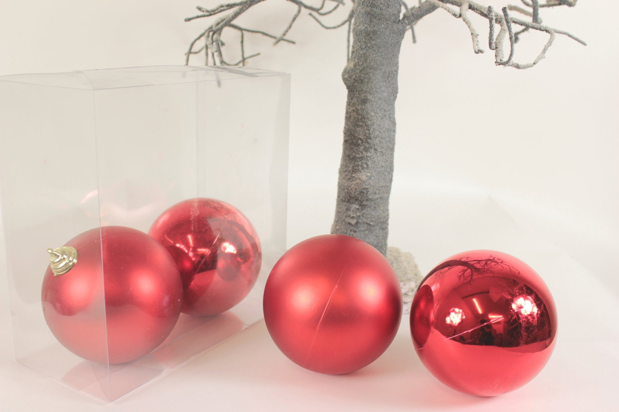 12 der cm in 4 Stück Weihnachtskugeln Box Lucht Weihnachtsbaumkugel rot