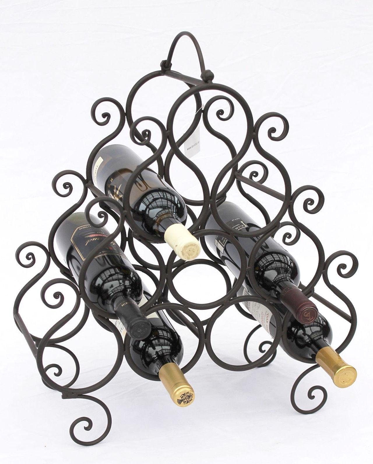 DanDiBo Weinregal Weinregal aus Metall für 10 Flaschen JC130060 Flaschenhalter 52 cm Flaschenregal
