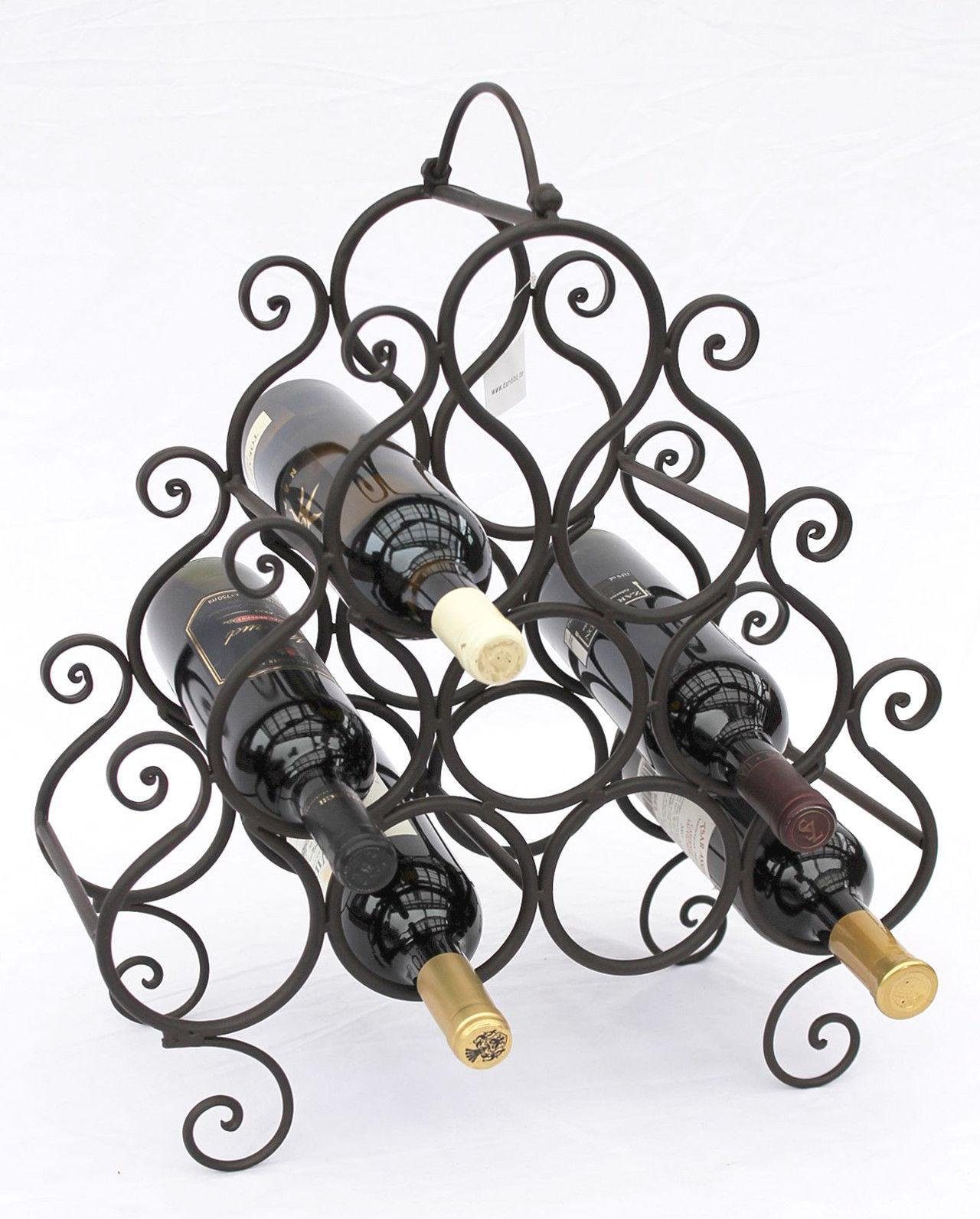 Weinregal aus Metall für 10 Flaschen JC130060 Flaschenhalter 52 cm Flaschenregal