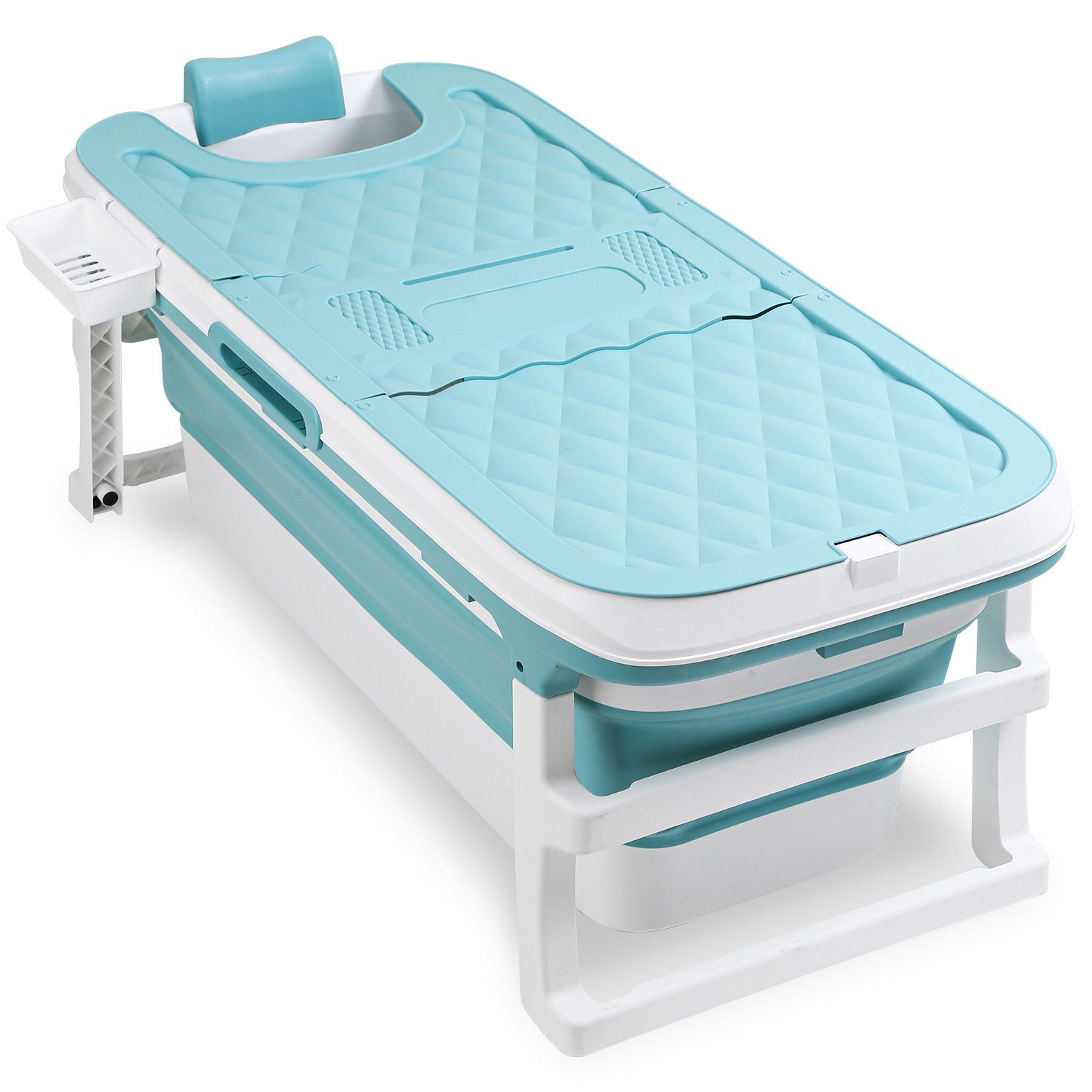 Clanmacy Badewanne Badewanne Erwachsene XXL-Bad Faltbare mit Massagerollen 149cm