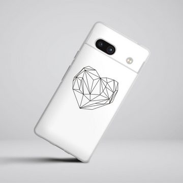 DeinDesign Handyhülle Herz Graphic Dreiecke Heart graphic white, Google Pixel 7a Silikon Hülle Bumper Case Handy Schutzhülle