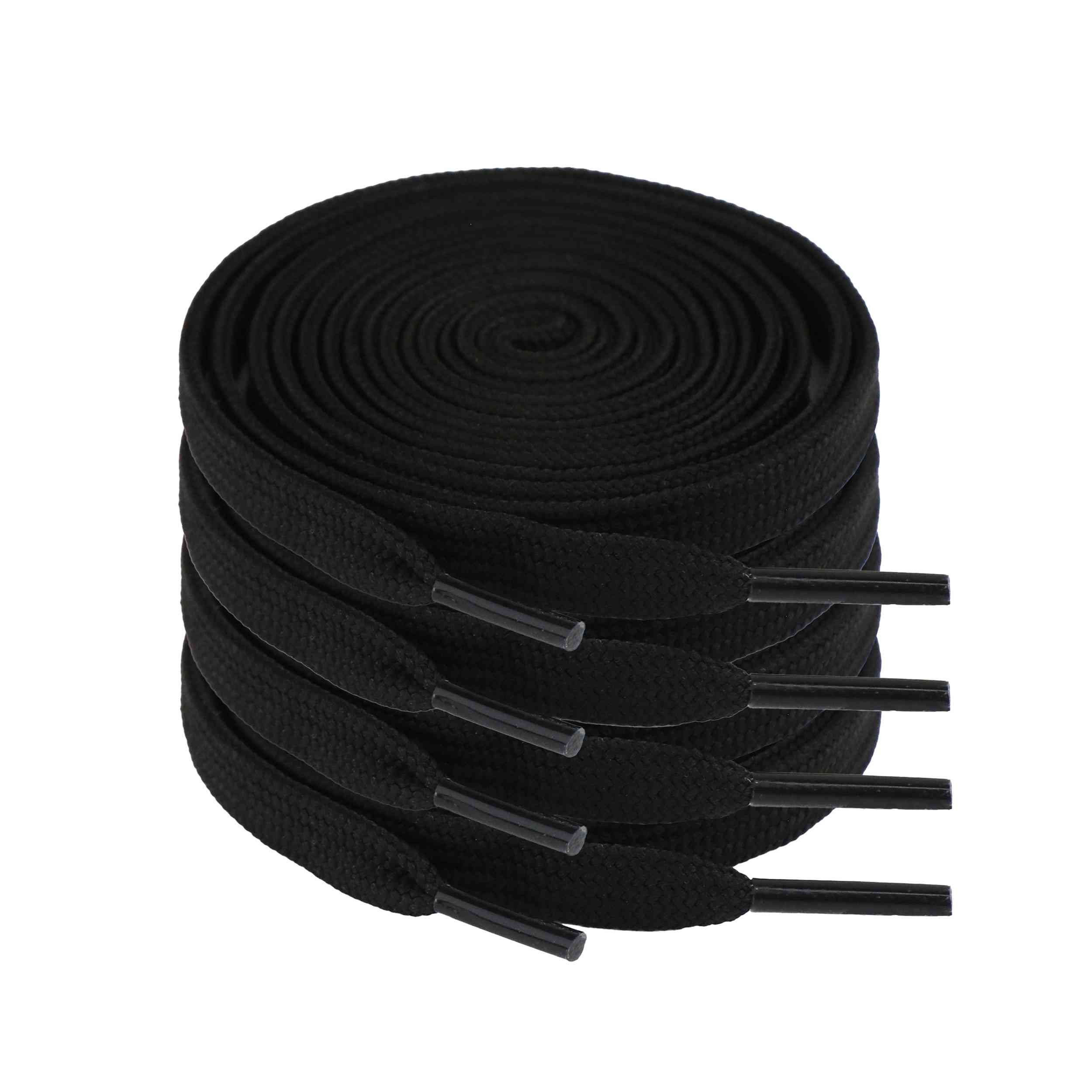 Schnürsenkel 2 Paar Schwarze Schnürsenkel 130cm – Baumwolle, flach & robust für Sne