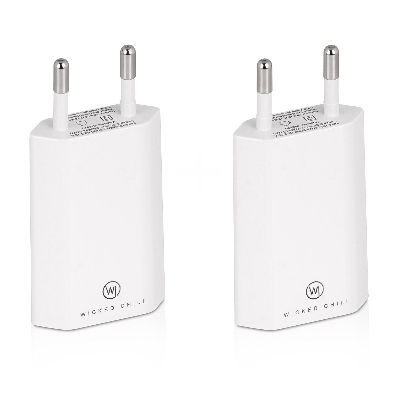 Câble USB-C Vers USB-A Wicked Chili - Lot De 2, Charge Rapide 3A/15W, 1 Mètre - Pour Smartphone, Tablette, Montre Connectée - 5