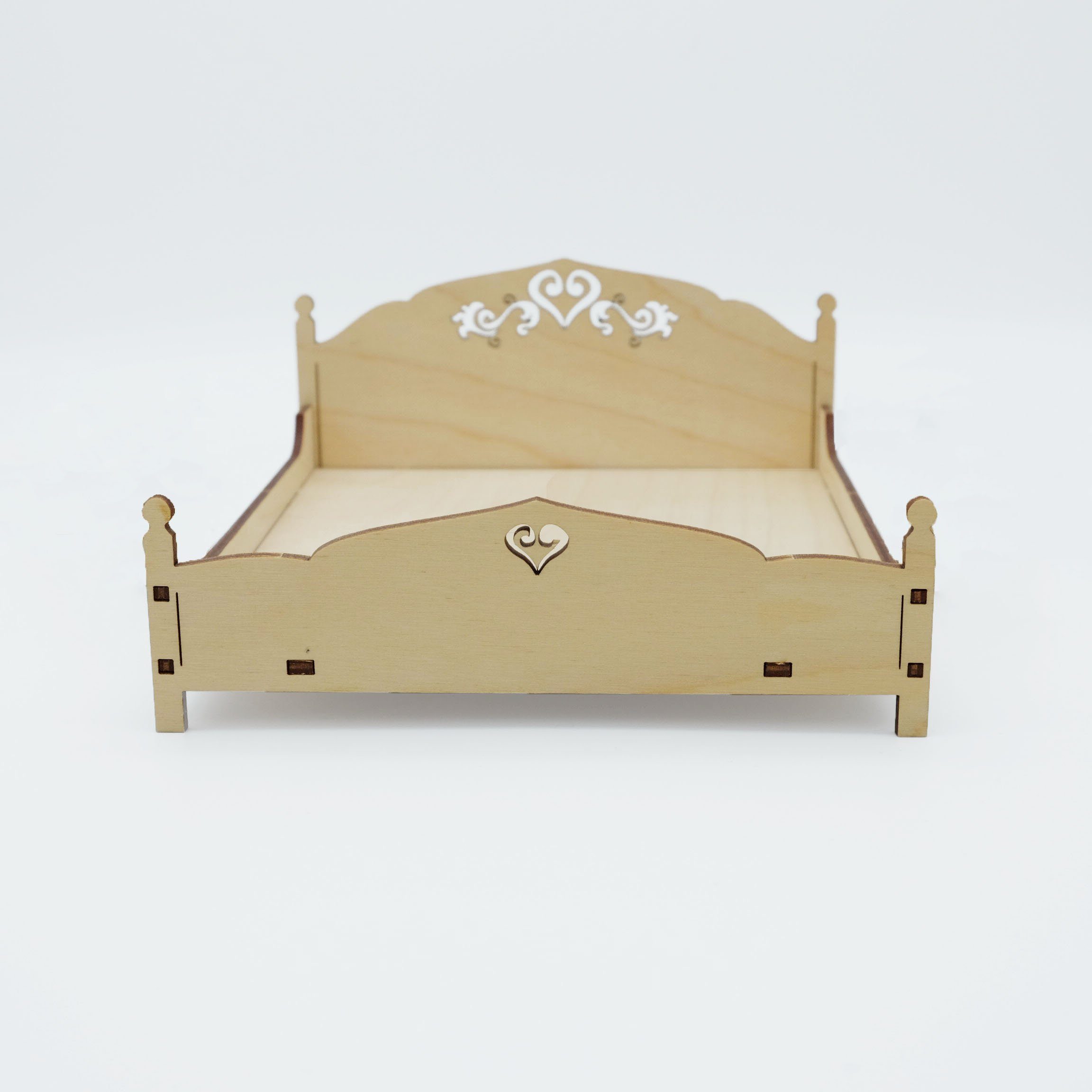 DeColibri Кукольная мебель Puppenhaus Zubehör Möbel Holz, Bett, Made in Germany, aus Holz, bemalbar
