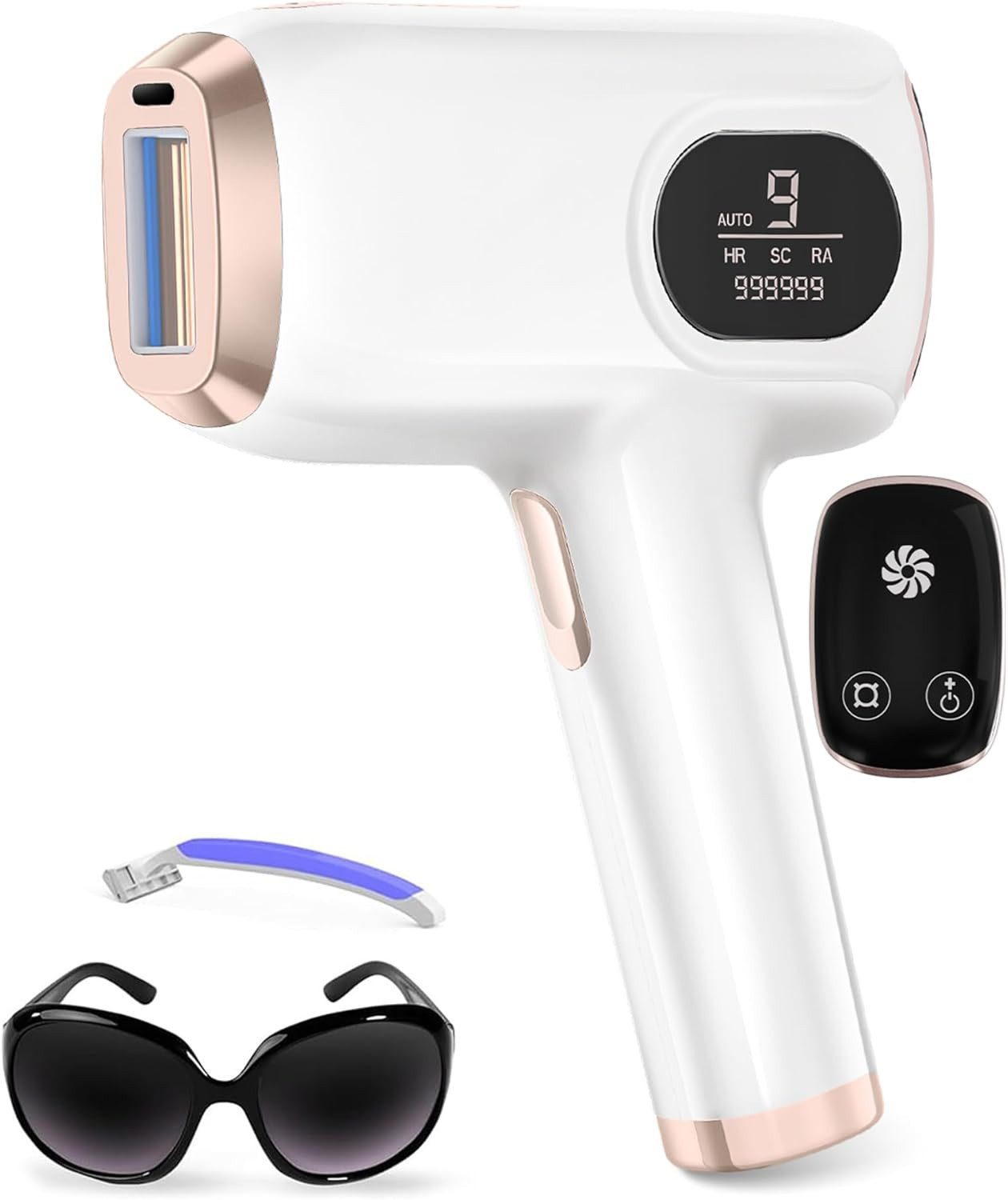 pedete IPL-Haarentferner Laser Haarentfernung,Haarentfernungsgerät,IPL Geräte Haarentfernung, 999,999 Lichtimpulse Lichtimpulse, HR/SC/HR+ 3-in-1-Funktion mit 9 Energiestufen, für Lippenhaare, Gesicht, Achsel, Bikinizone und Körper-Aufgerüstet