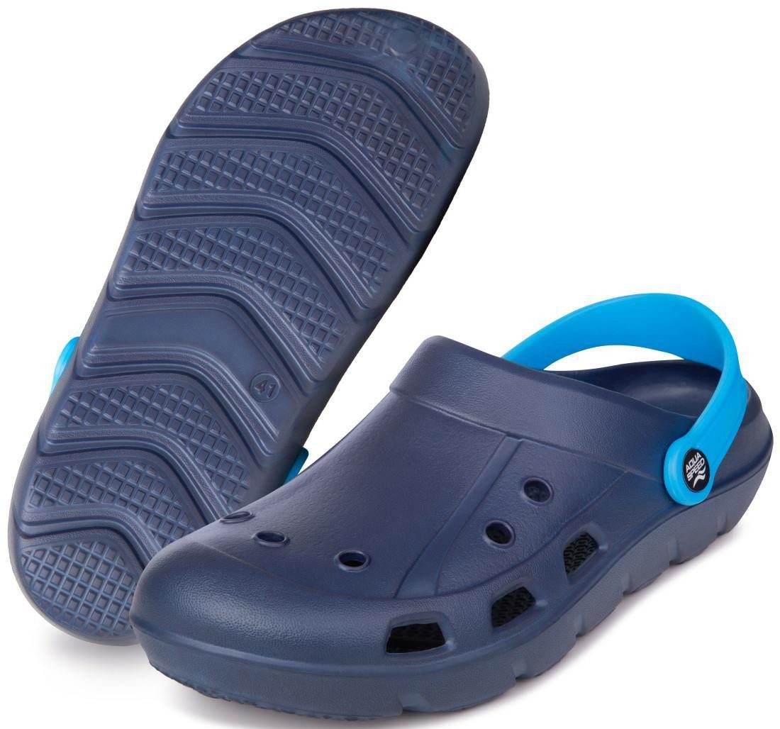 Aqua Speed LORA Damen Schwimmbad-Clogs – Soft & rutschfest 39 Navy Clog Flexibler Fersenriemen – Verstellbarer Sitz für sicheren Halt