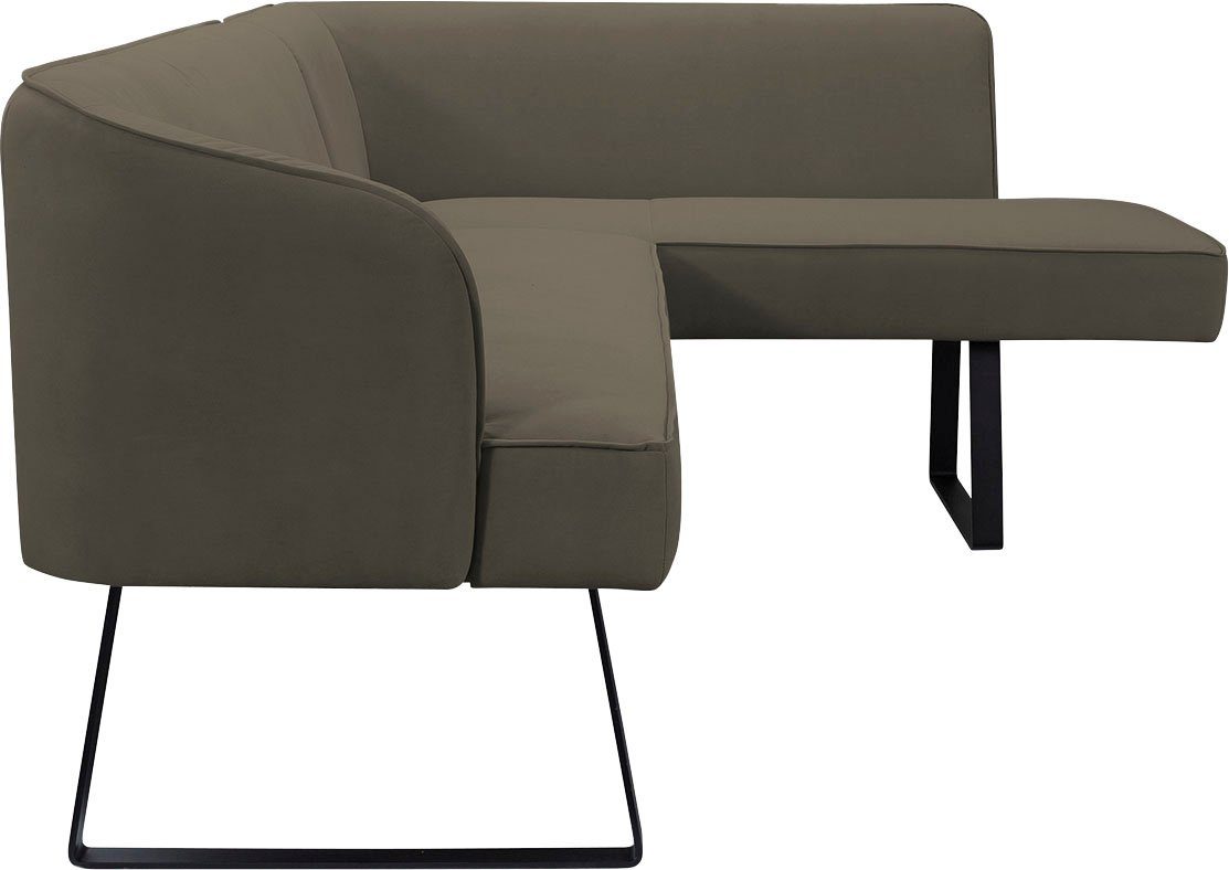 exxpo - sofa fashion Eckbank und mit verschiedenen in Keder Americano, Bezug Metallfüßen, Qualitäten