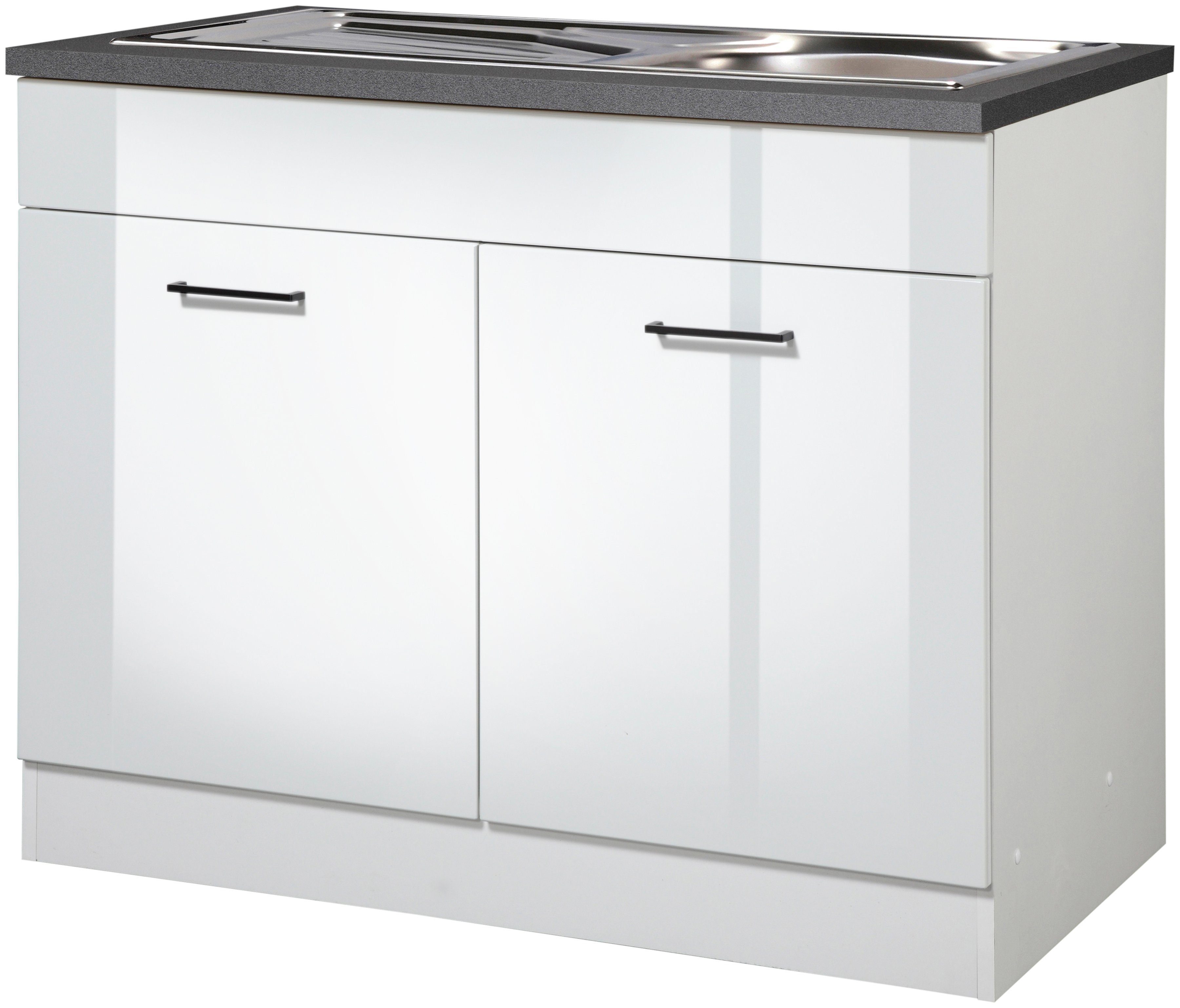 KOCHSTATION Spülenschrank KS-Trier Breite 100 cm, inklusive Einbauspüle