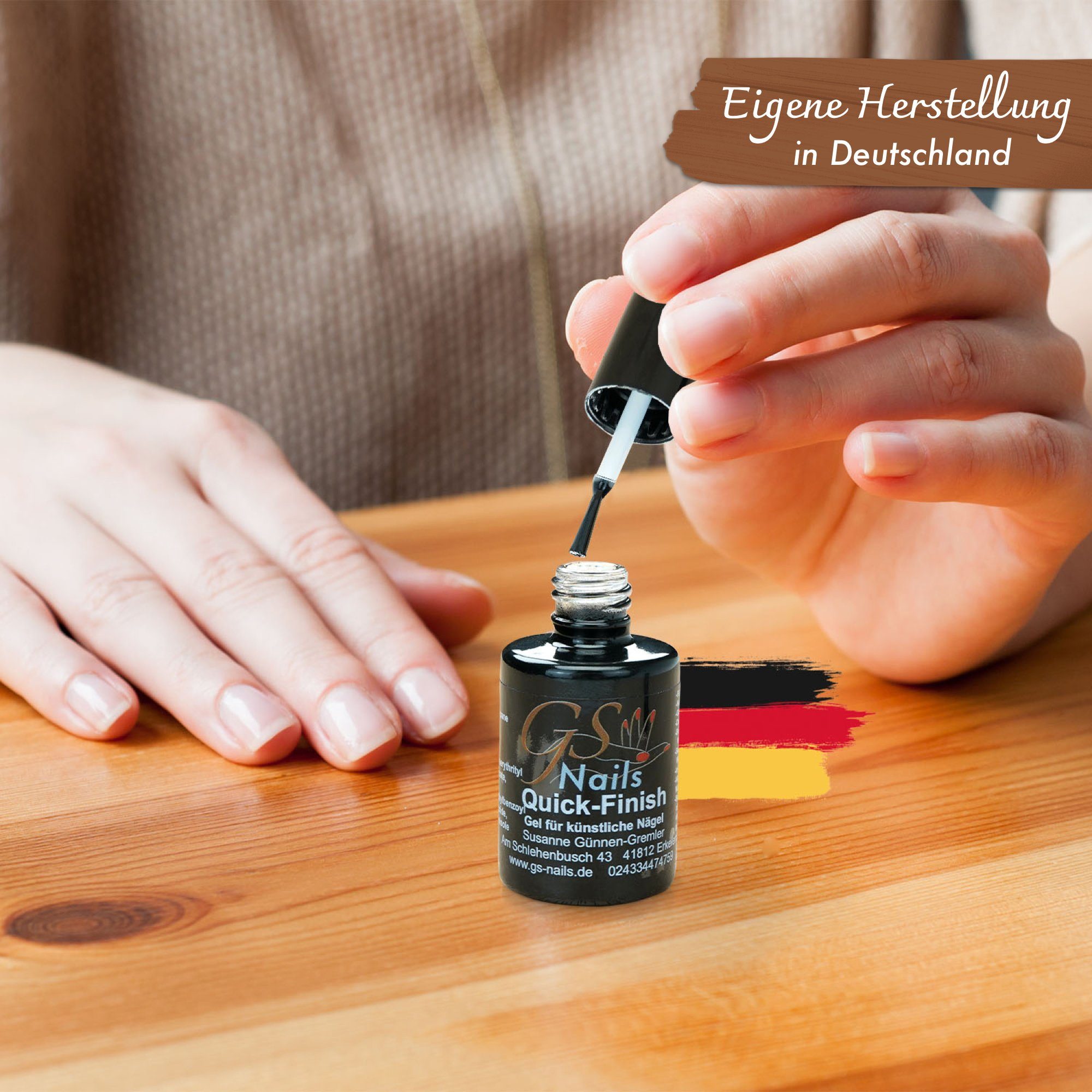 GS-Nails UV-Gel Quick Finish ohne Schwitzschicht Hochglanz Versiegler-Gel, ohne Schwitzschicht