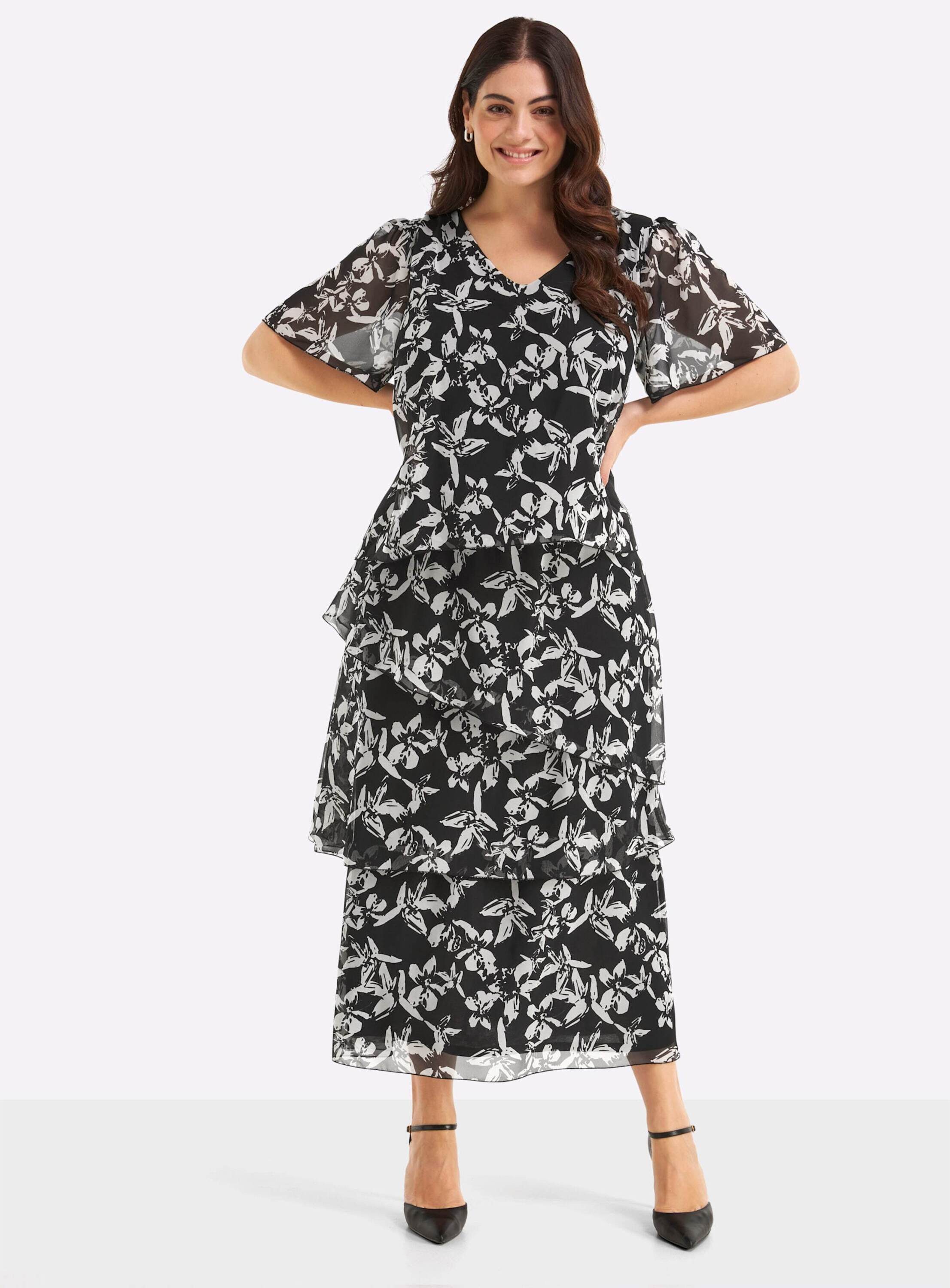 Sheego Etuikleid Abendkleid Kurzarm