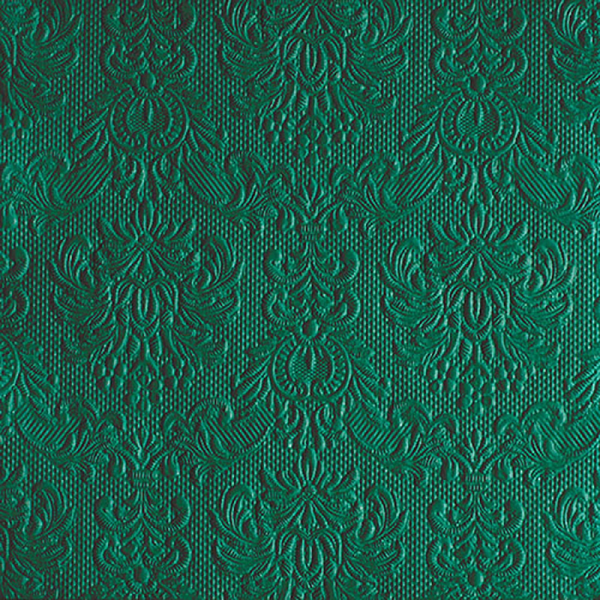 Ambiente Luxury Paper Products Papierserviette, Servietten Papier 33x33cm Elegance geprägt 15 Stück Dunkelgrün
