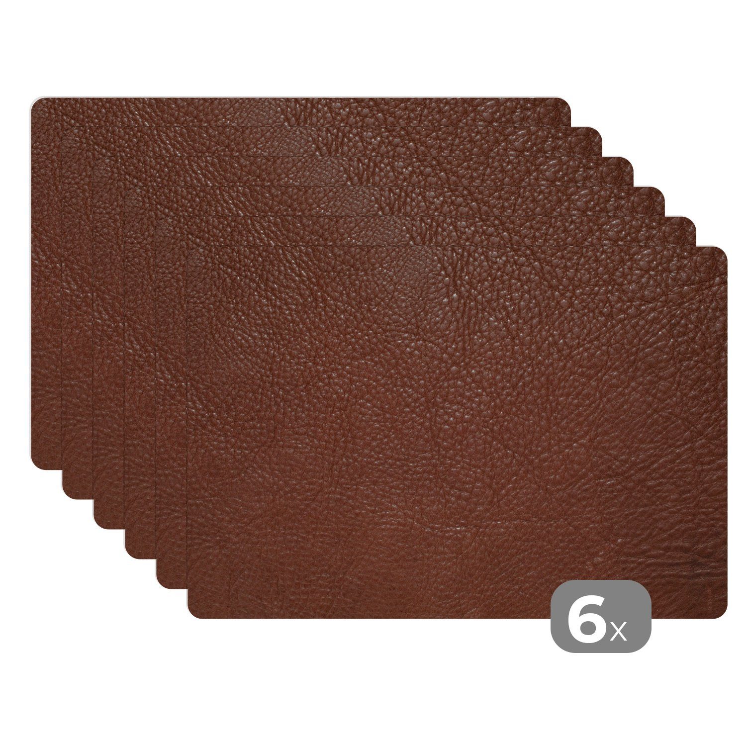MuchoWow Platzset Leder - Braun - Textur - Design