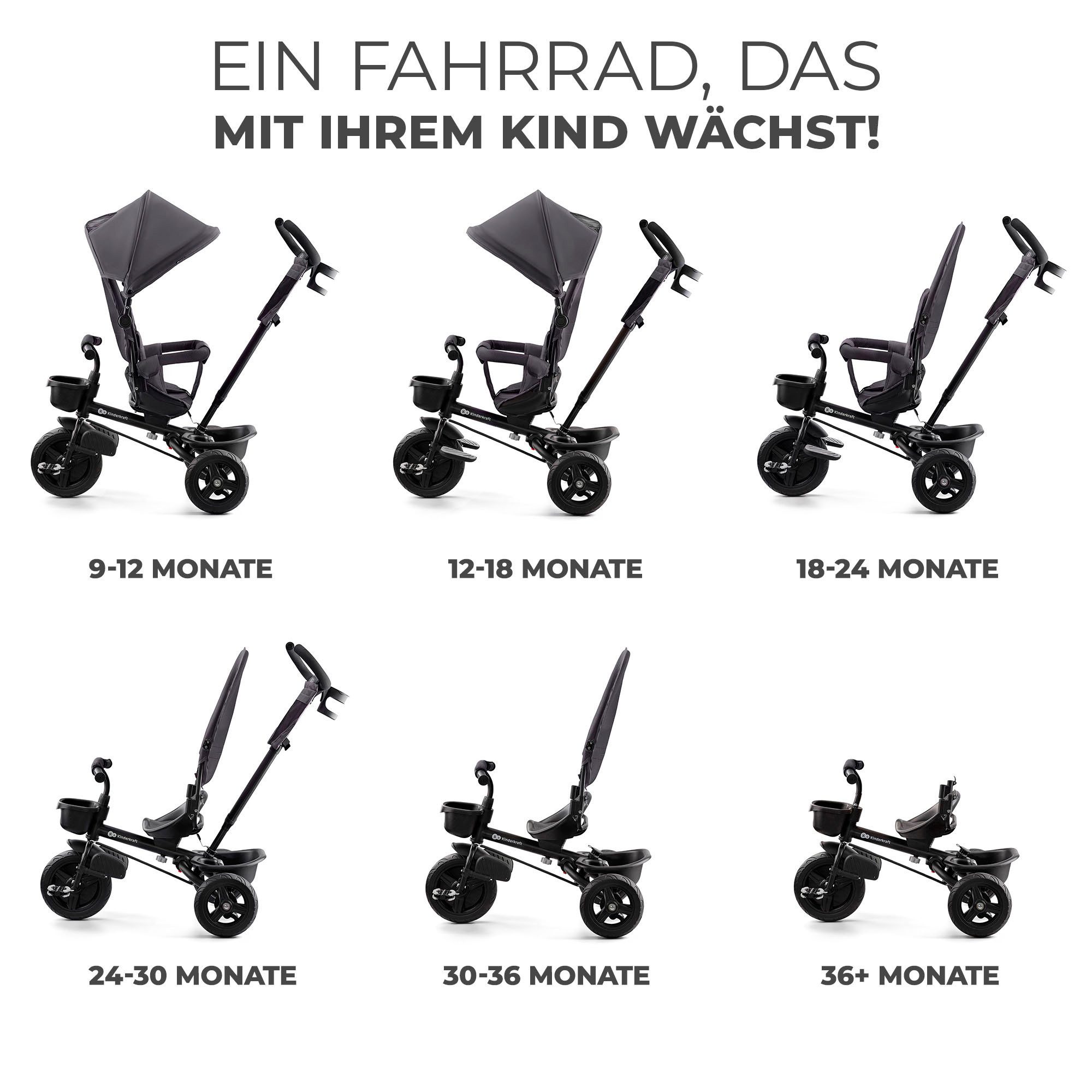 Kinderkraft Dreirad AVEO, mit Drehsitz, mitwachsend günstig online kaufen