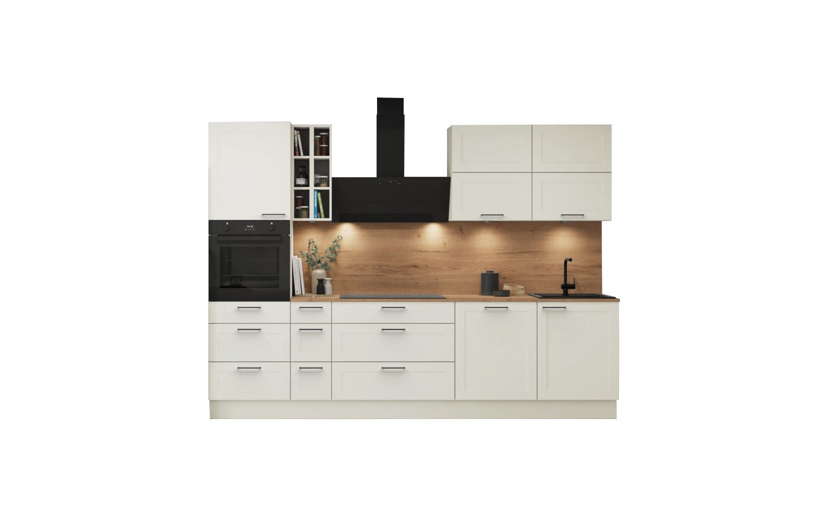 nobilia® Küchenzeile Goeran, individuell anpassbar, gratis Küchenplanung mit Profis, (Breite 300 cm), vormontiert, wahlw. mit E-Geräten, inkl. Lieferung
