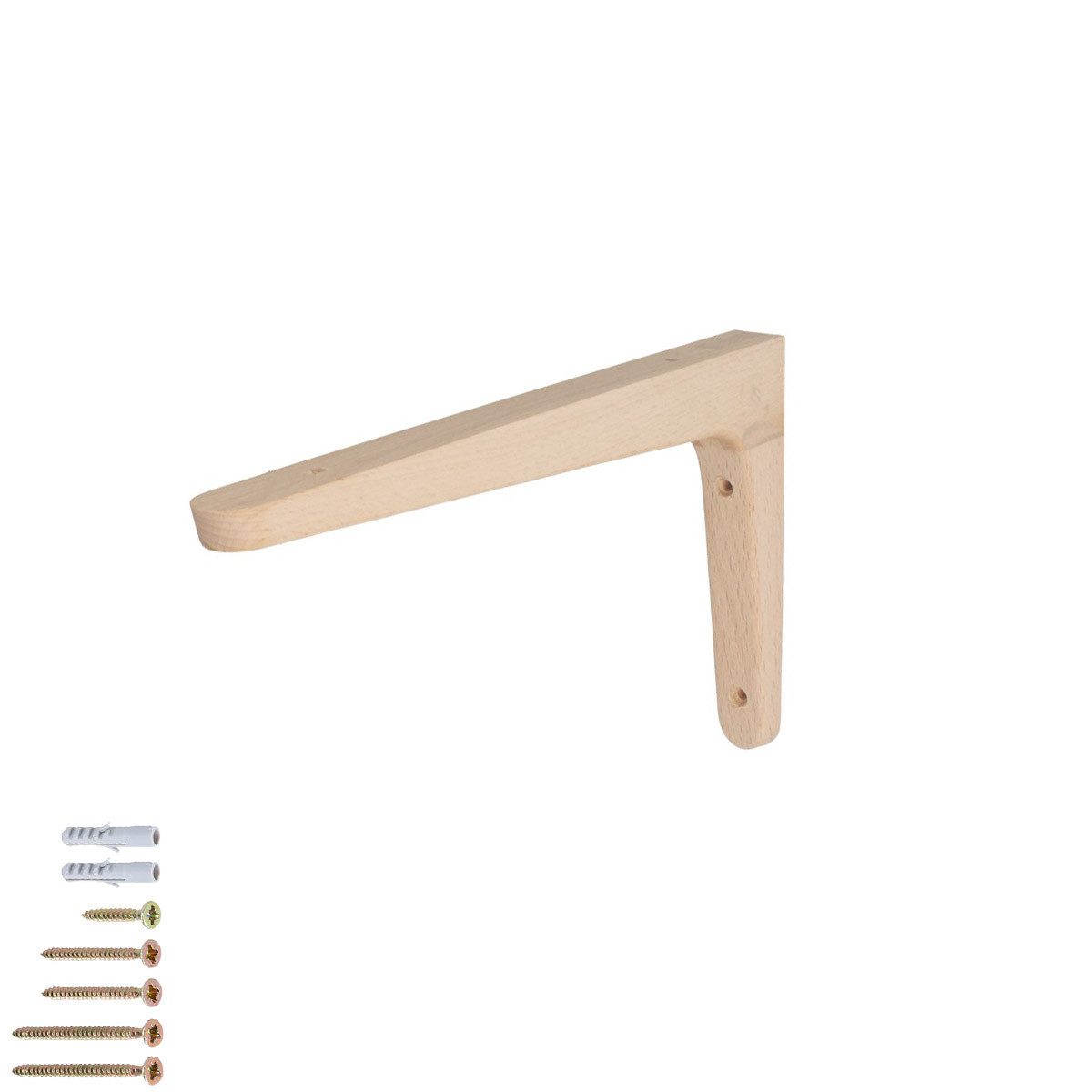 MS Beschläge Wandregalhalter Holzkonsole Buche Regalhalter Regalwinkel Hartholz, Holzwinkel kann individuell bearbeitet und beschichtet werden