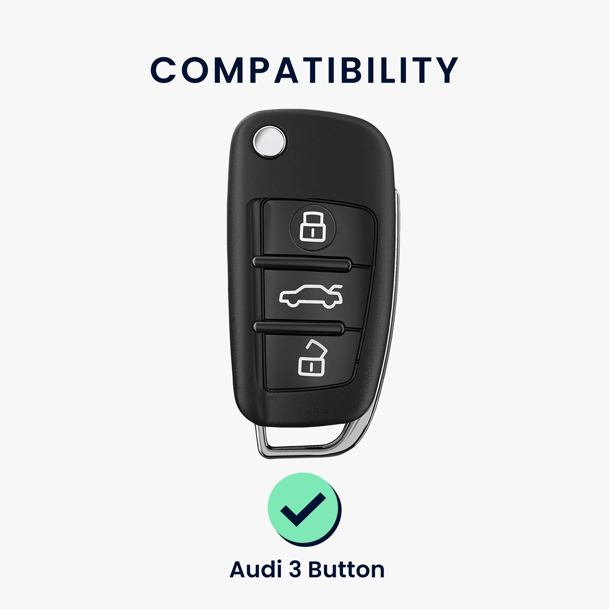 kwmobile Schlüsseltasche Autoschlüssel Schwarz Schlüsselhülle Hülle Audi, Cover Silikon für
