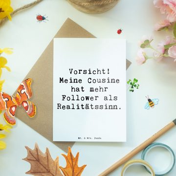 Mr. & Mrs. Panda Grußkarte Cousine Online - Weiß - Geschenk, Familie, Bruder, Grußkarte, Einladu, Einzigartige Motive