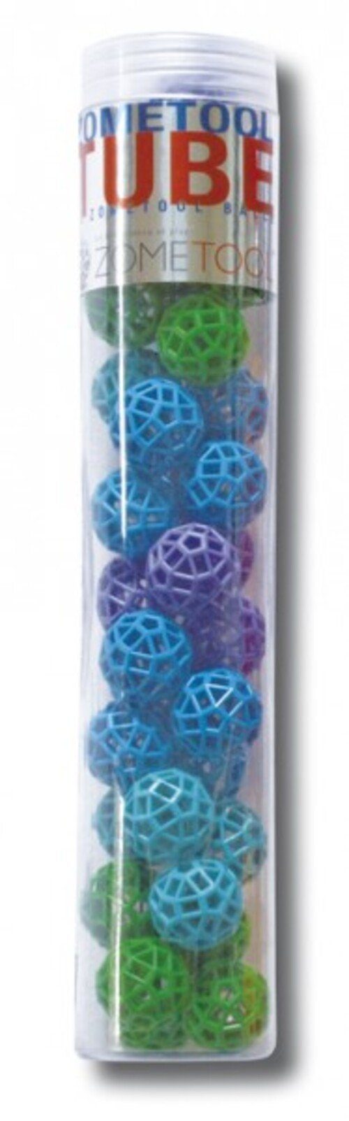 Zometool Experimentierkasten Zometool Tube, 34 Bälle, blau/grün, Ergänzungsset