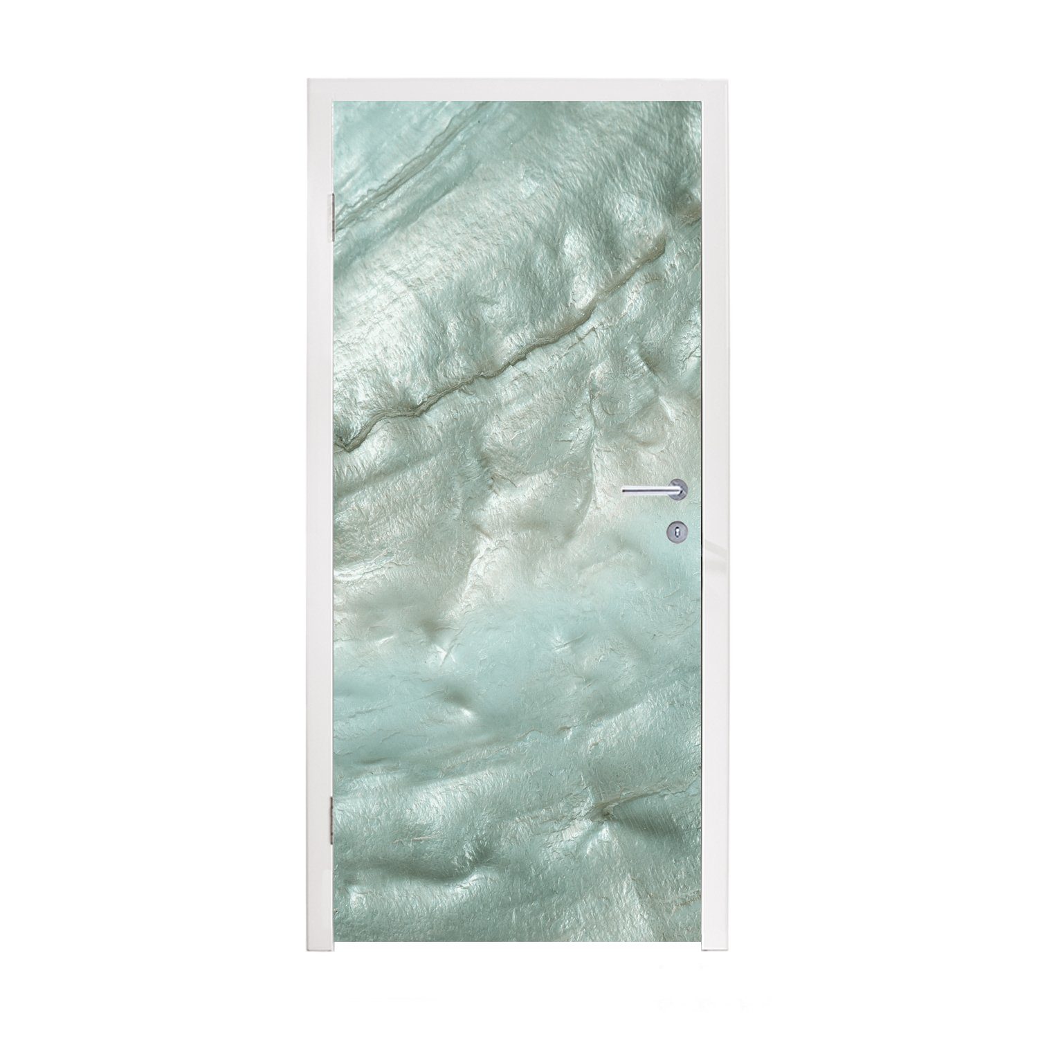 MuchoWow Türtapete Natursteine - Grün - Perlmutt, Matt, bedruckt, (1 St), Fototapete für Tür, Türaufkleber, 75x205 cm