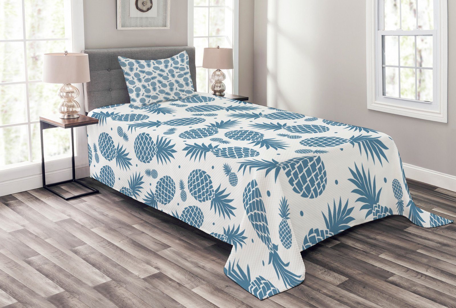 Tagesdecke »Set mit Kissenbezügen Waschbar«, Abakuhaus, Blau Tropische