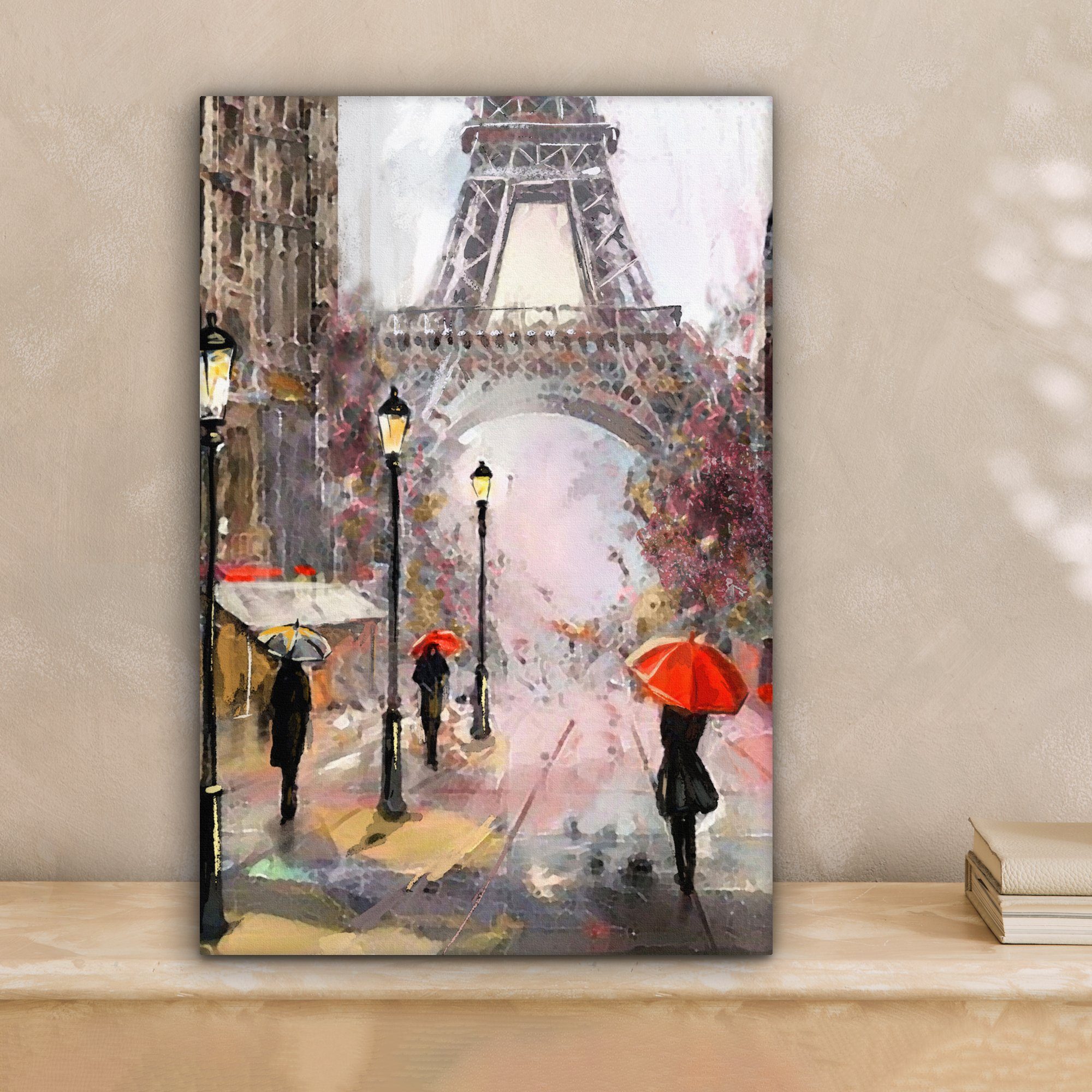 OneMillionCanvasses® Leinwandbild Kunstdrucke - Paris - Eiffelturm - Regens günstig online kaufen