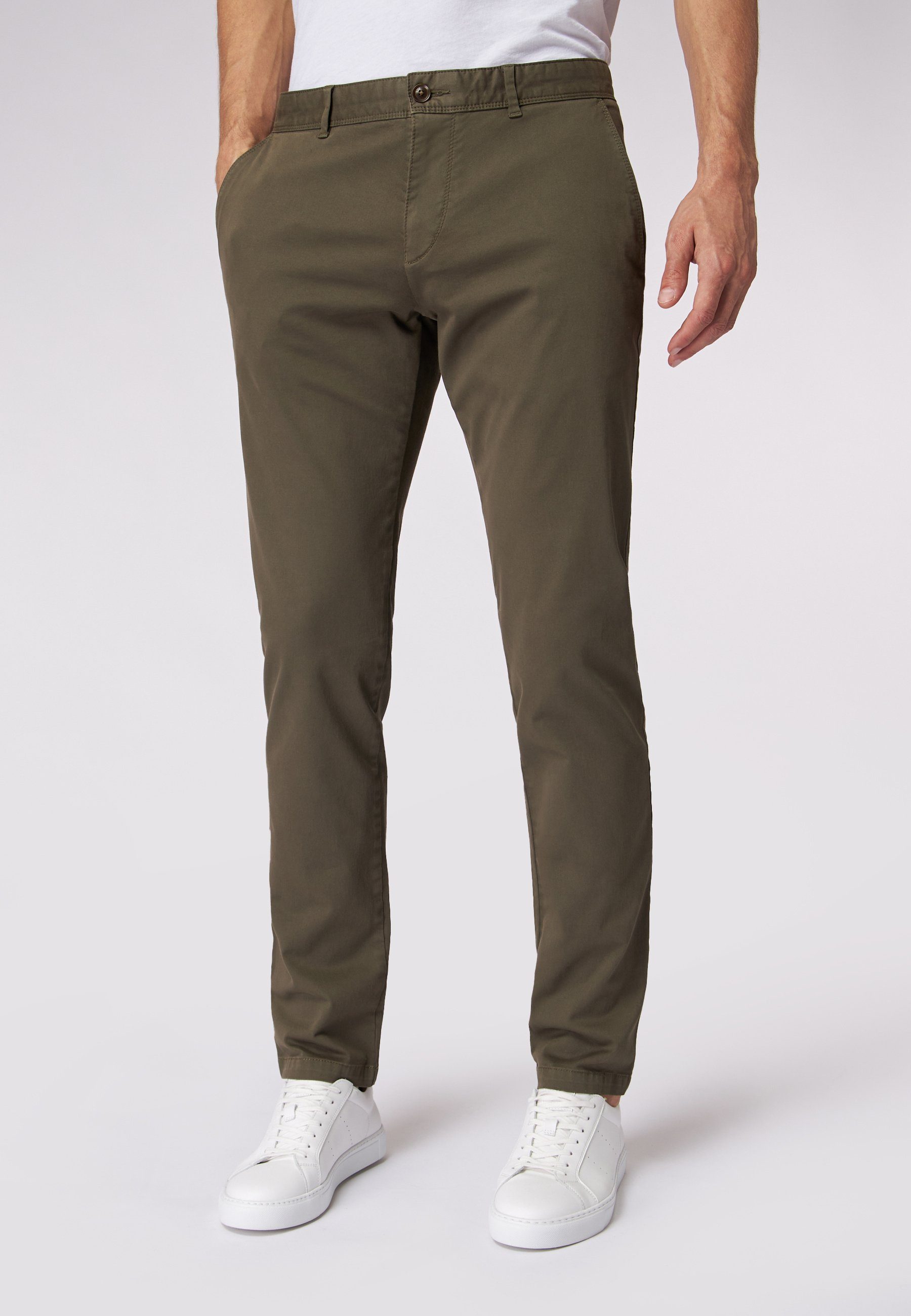 Roy Robson Chinohose Chino im Slim Fit mit Reißverschluss green