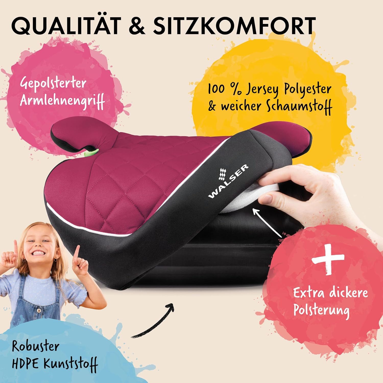 WALSER Autokindersitz Kindersitz Hartschale Andy, ab: ab 4 Jahre, bis: - 10 Jahren, (1 Stück, 1-tlg)