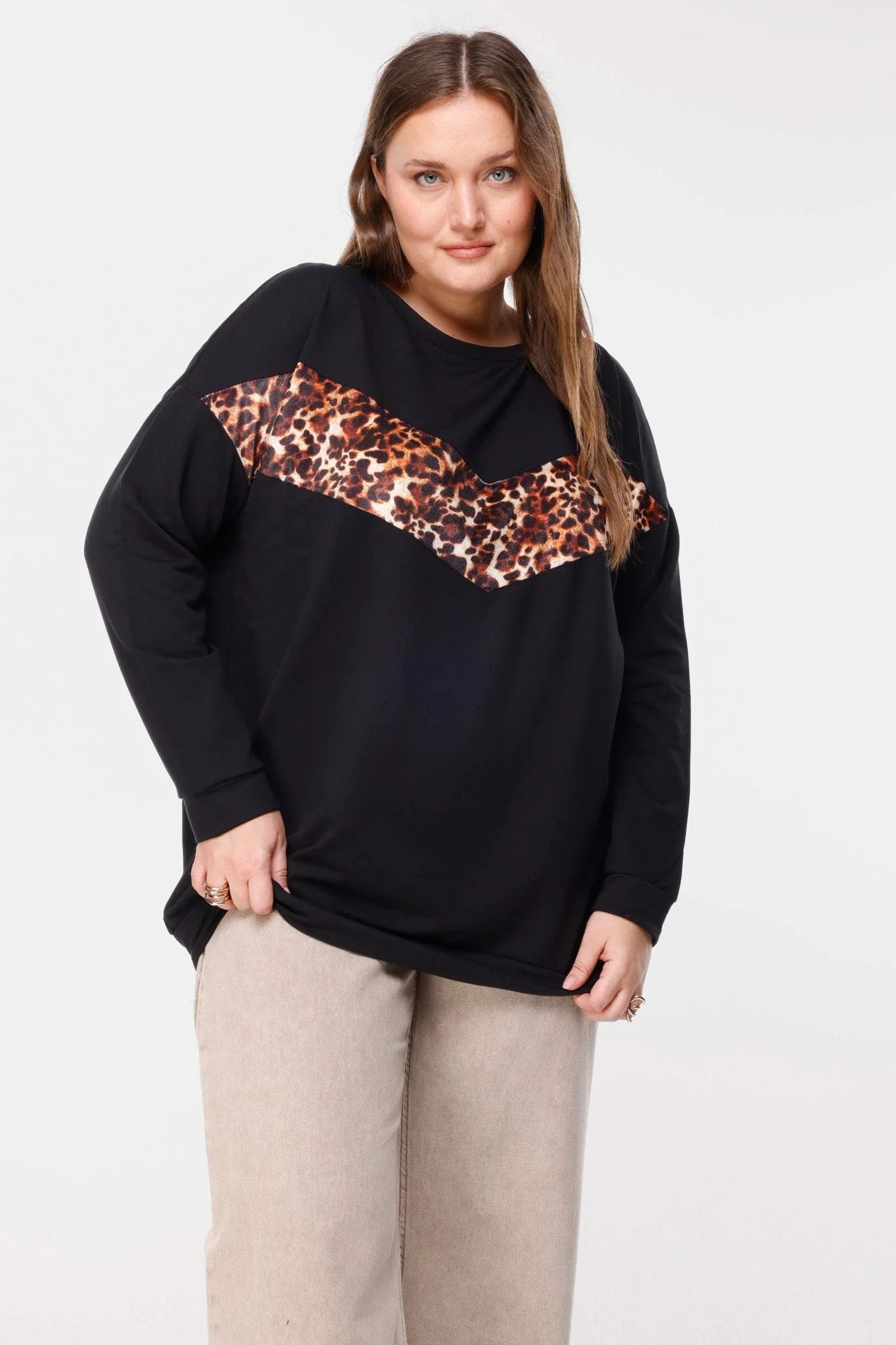 Shape of You Kapuzenpullover Leopardenmuster Sweatshirt günstig online kaufen