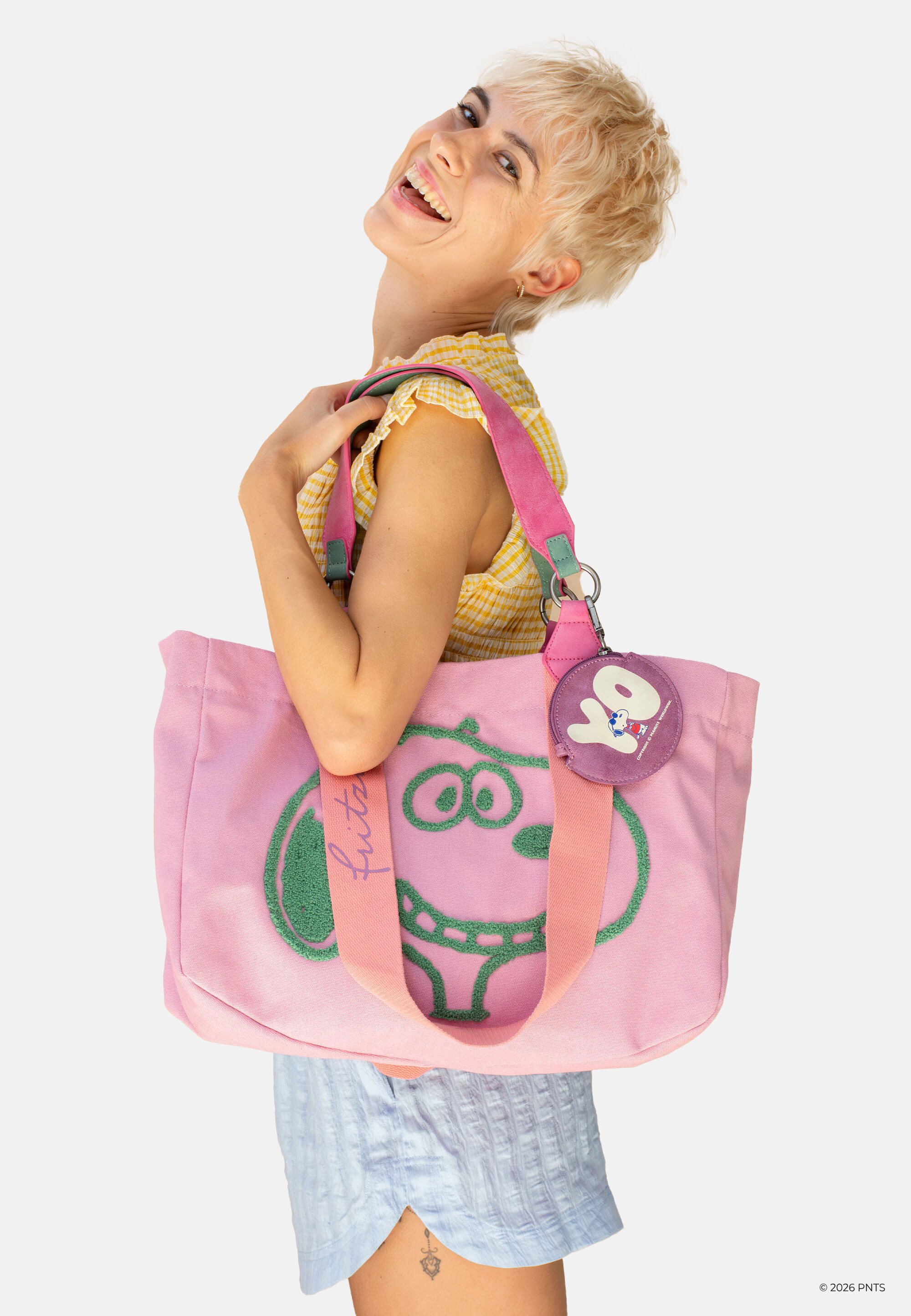 Fritzi aus Preußen Shopper PeanutsTM x fritzi Izzy Medium Smile Flocked, mit Peanuts-Motiv