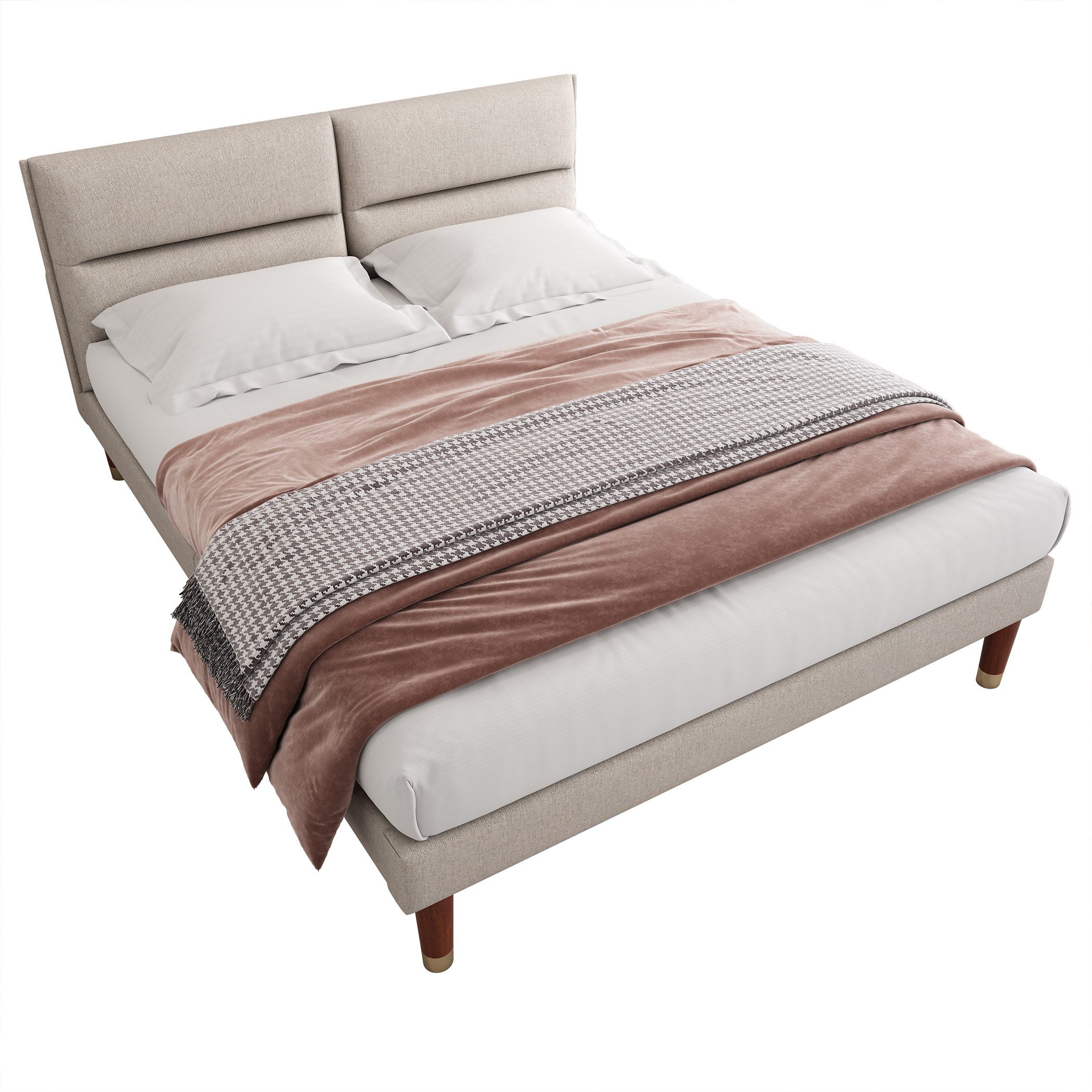 KLAM HOME Polsterbett Doppelbett mit verstellbarem günstig online kaufen