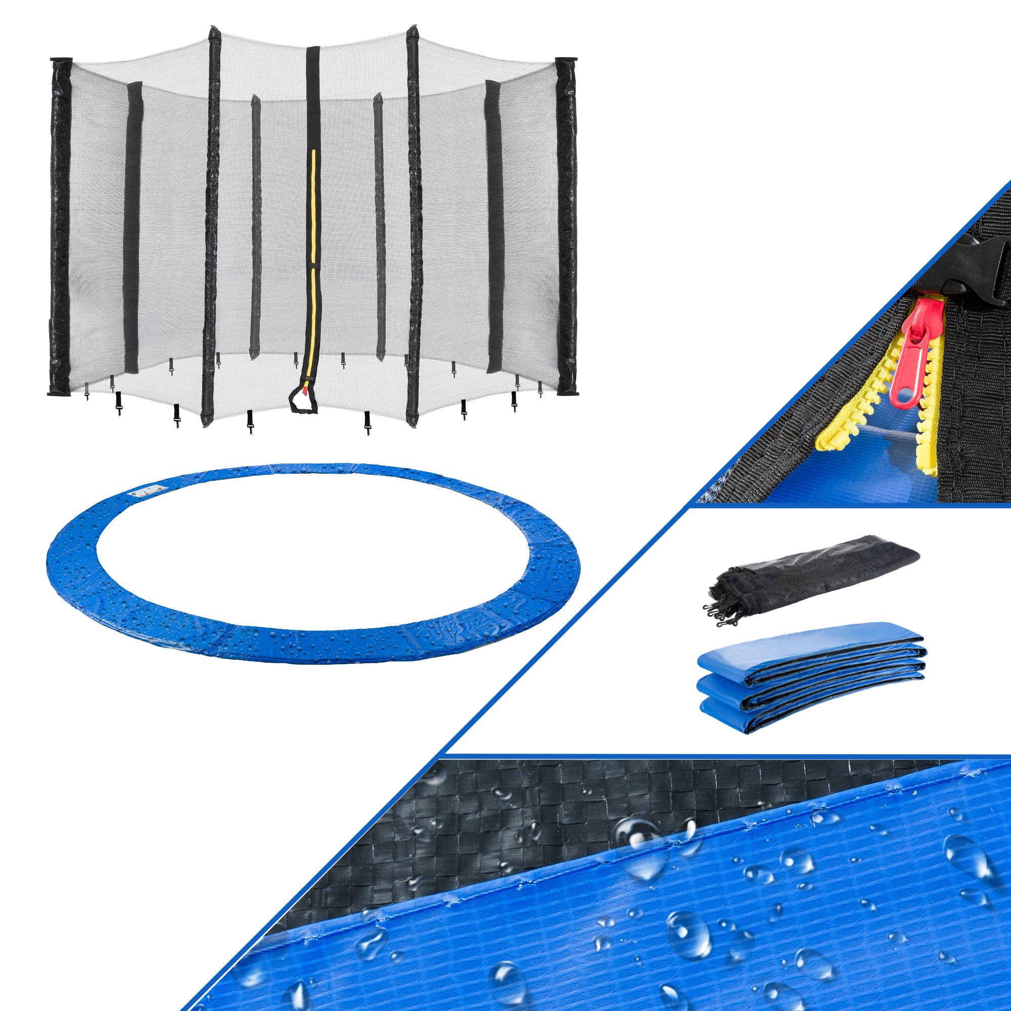 Arebos Trampolinnetz + Randabdeckung, von 305 - 460 cm verschiedene Grössen (Set), 305 cm