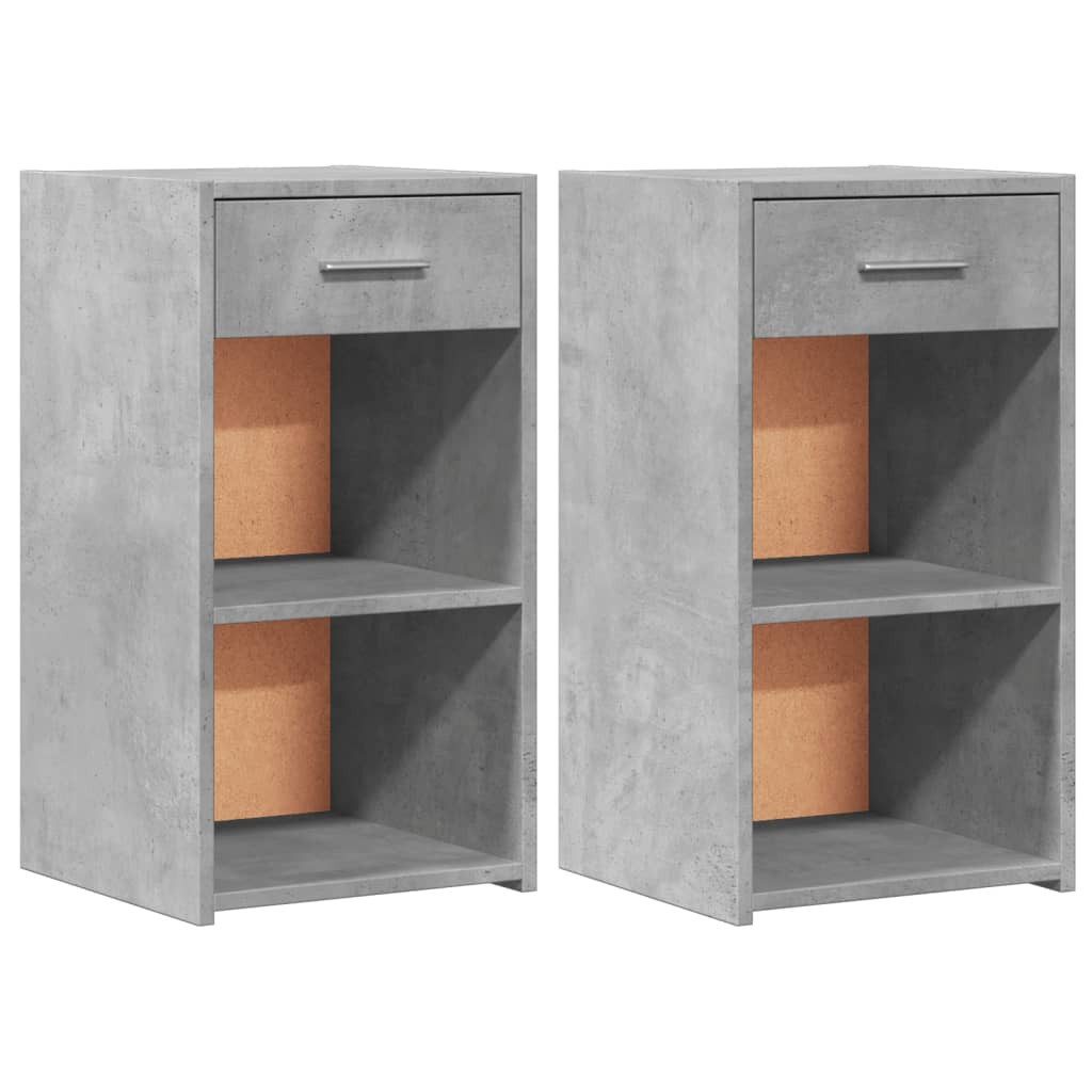 vidaXL Nachttisch Nachttische 2 Stk. Betongrau 35x34x65 cm Holzwerkstoff (2-St)