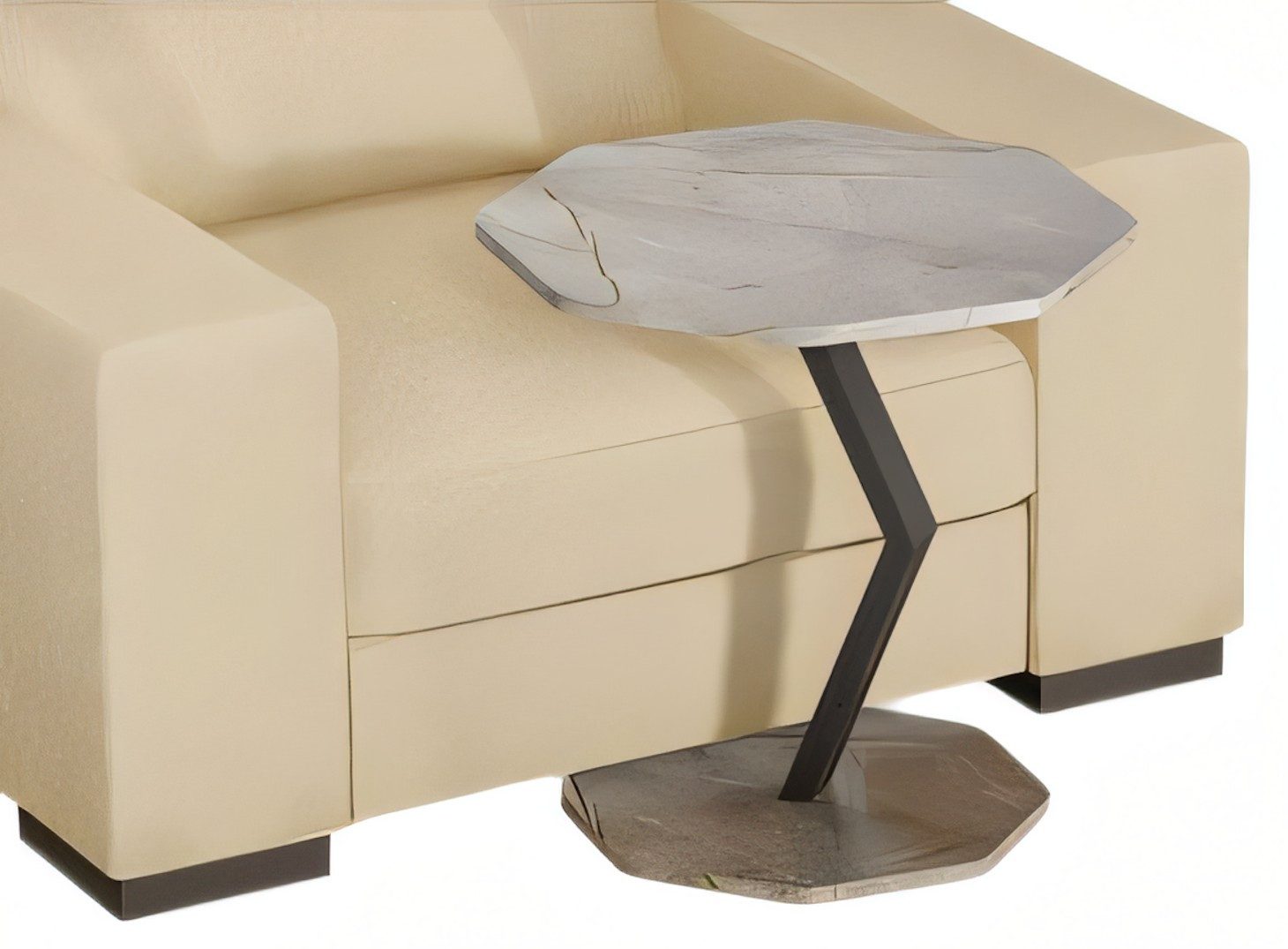 Xlmoebel Beistelltisch Eleganter Holztisch in Dunkelbraun mit achteckiger Form (1-St), Made in Europa