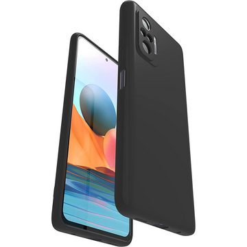 CoolGadget Handyhülle Schwarz als 2in1 Schutz Cover Set für das Xiaomi Redmi Note 10 Pro 4G 6,67 Zoll, 2x Glas Display Schutz Folie + 1x Case Hülle für Redmi Note 10 Pro 4G