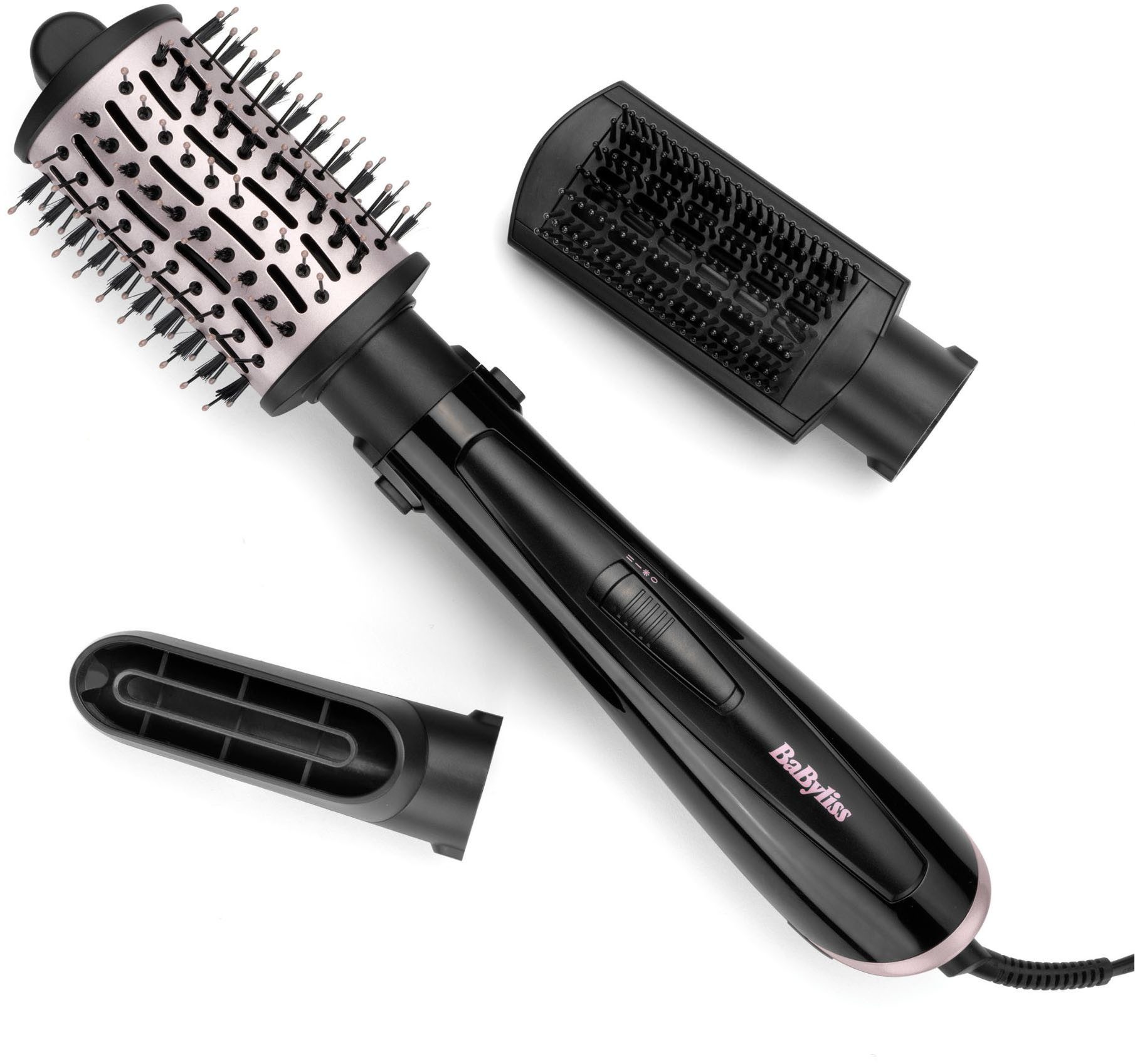 BaByliss Warmluftbürste BaByliss Style Smooth 1000 Warmluftbürste mit 3 Aufsätzen, AS128E, Rundbürstenföhn, Wet-to-Dry Styling, Ionen-Technologie, 1000W