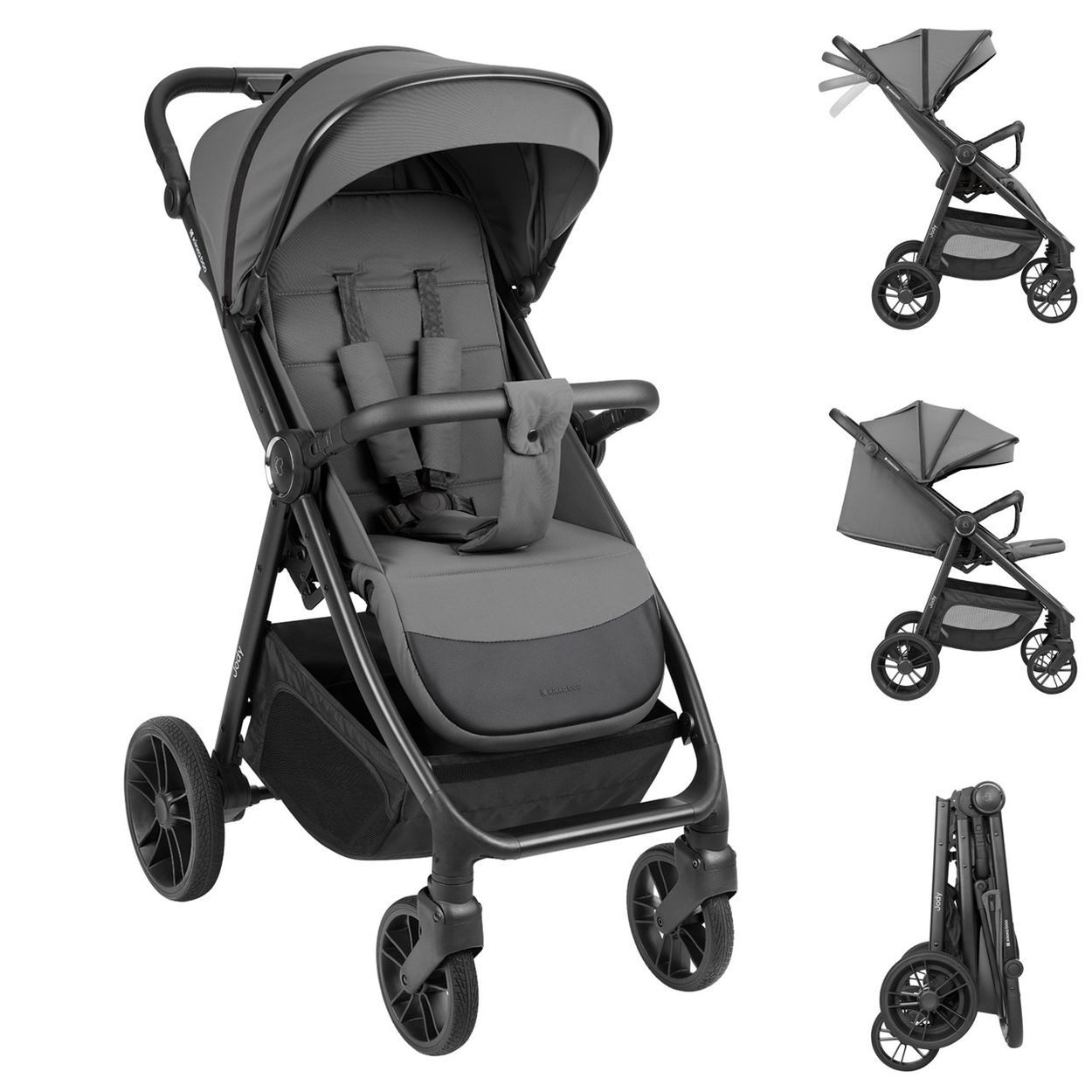 Kikkaboo Kinder-Buggy Kinderwagen, Buggy Jody, PU-Räder Federung Hinterradbremse 5-Punkt-Gurt