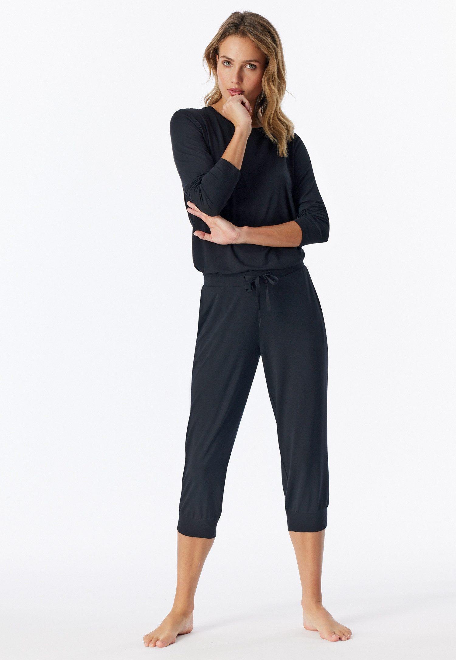 Schiesser 3/4-Hose Mix + Relax Single-Jersey Qualität, Gummizug, seitliche Taschen