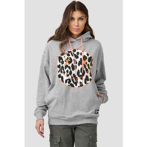 Cotton Candy Kapuzensweatshirt mit großem Leo-Print