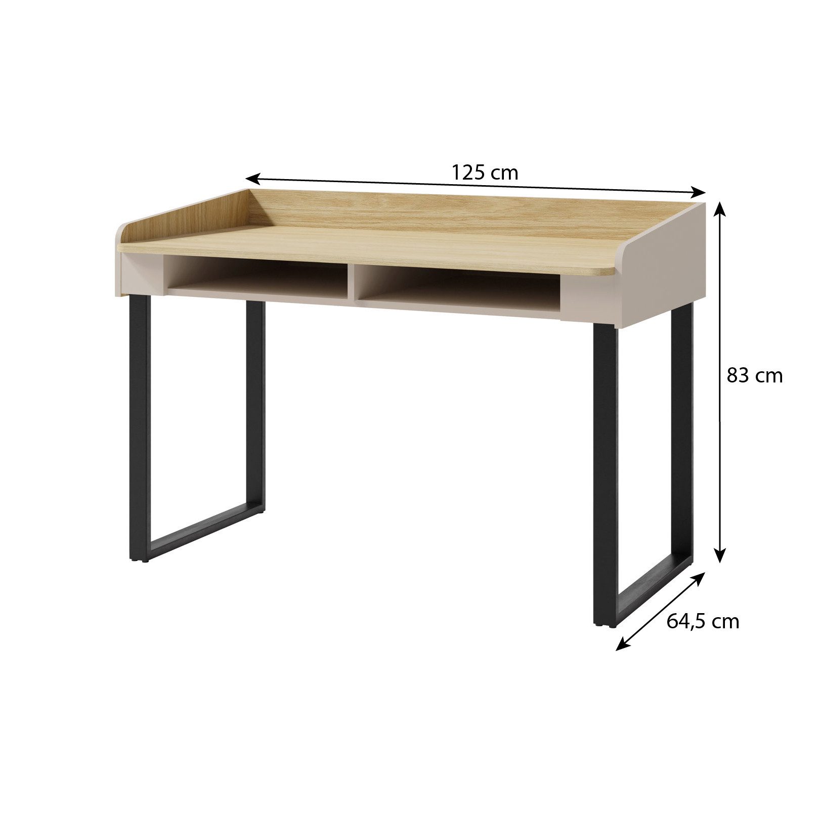 Beautysofa Schreibtisch ALEX mit 2 offene Regale