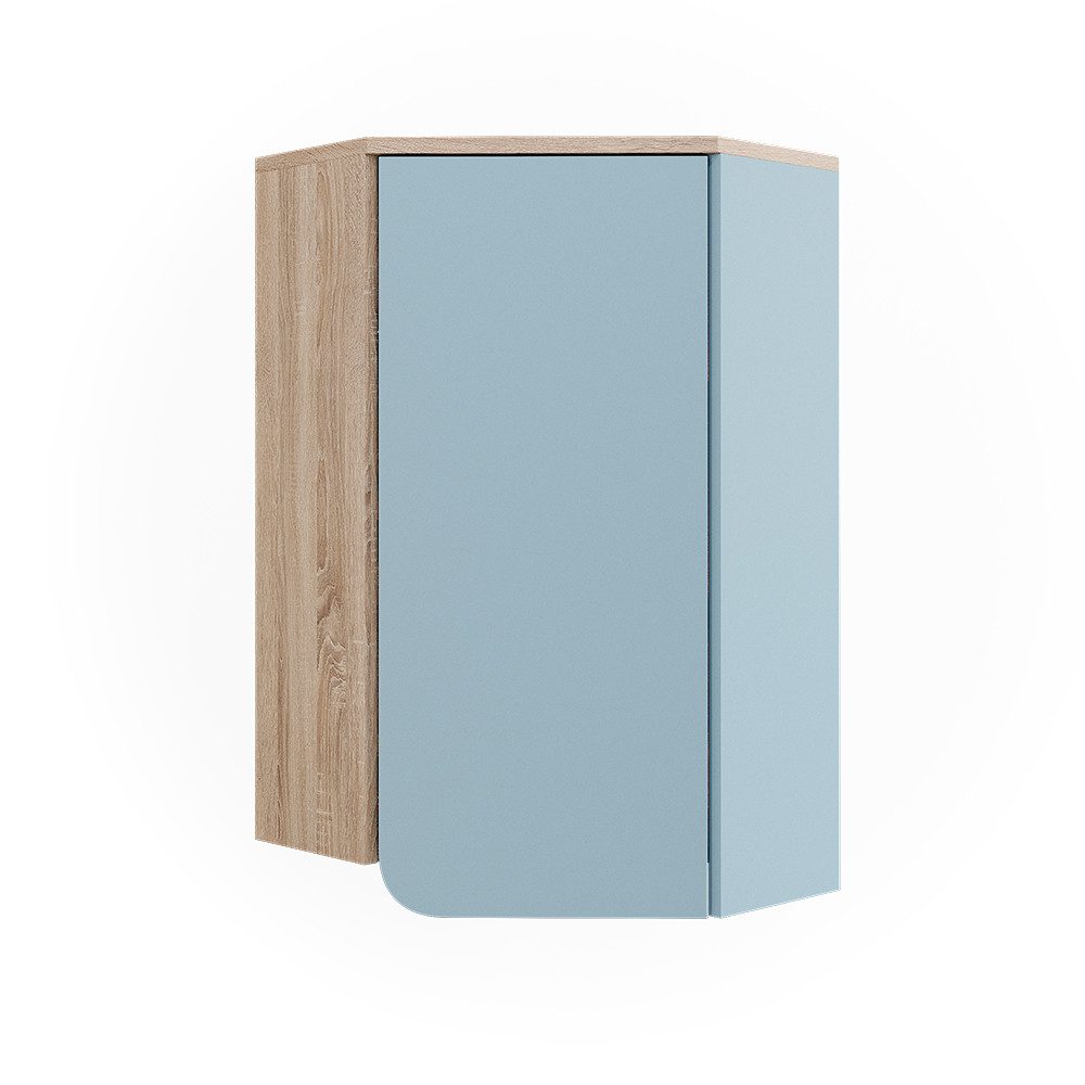 Vicco Badschrank Karen Blau-Grau 50 x 75 cm mit Tür und Offenen Fächern günstig online kaufen