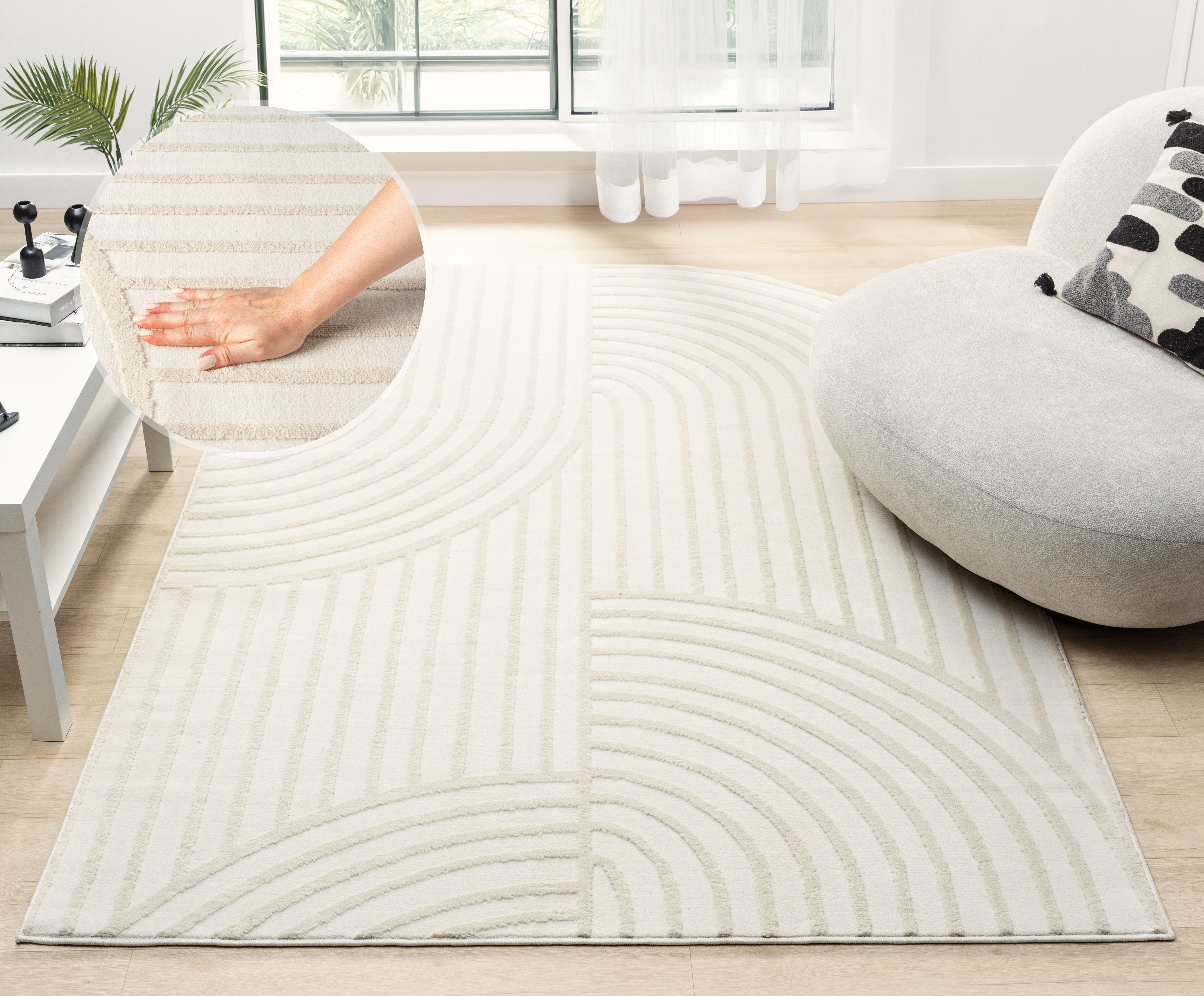 s.Oliver Teppich Cilla, besondere Form, modernes Design, dichte Qualität, rechteckig, Höhe: 11 mm, Woll-Look, Skandi, Boho, leichter Glanz, Wohnzimmer, Schlafzimmer