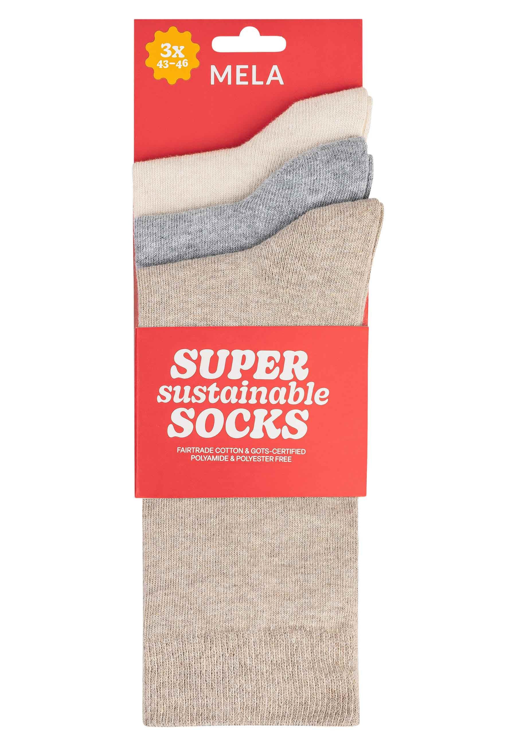 MELA Socken Basic Socken 3 Paare Das Elasthan "Roica" ist abbaubar, ohne Sc günstig online kaufen