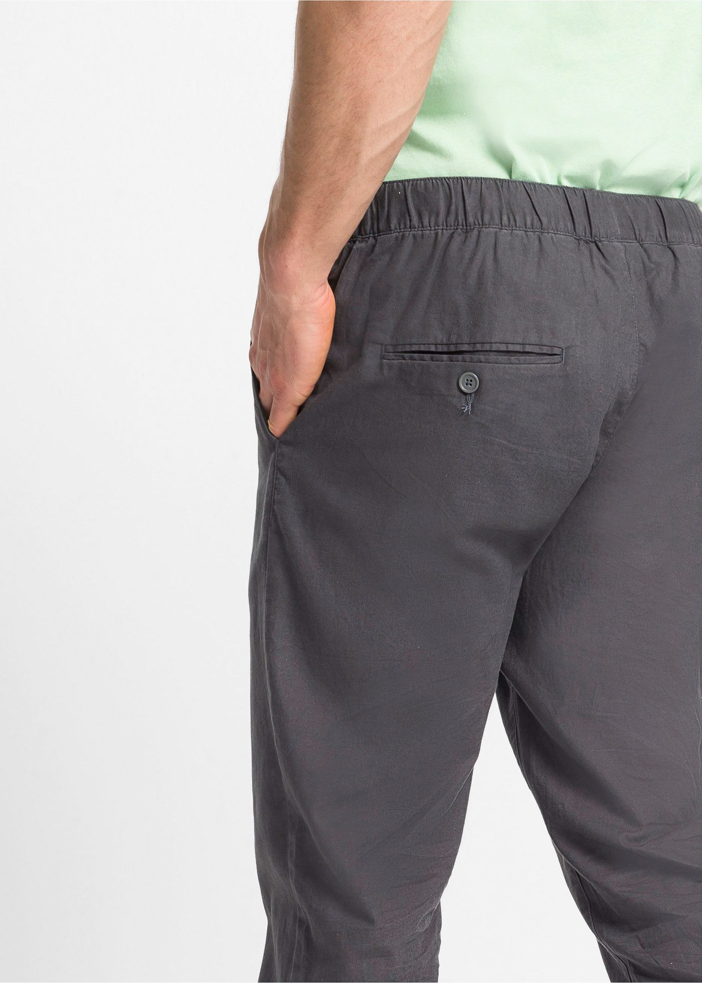 bonprix Schlupfhose aus Leinen und Baumwolle, mit Eingrifftaschen und Gesäßtaschen