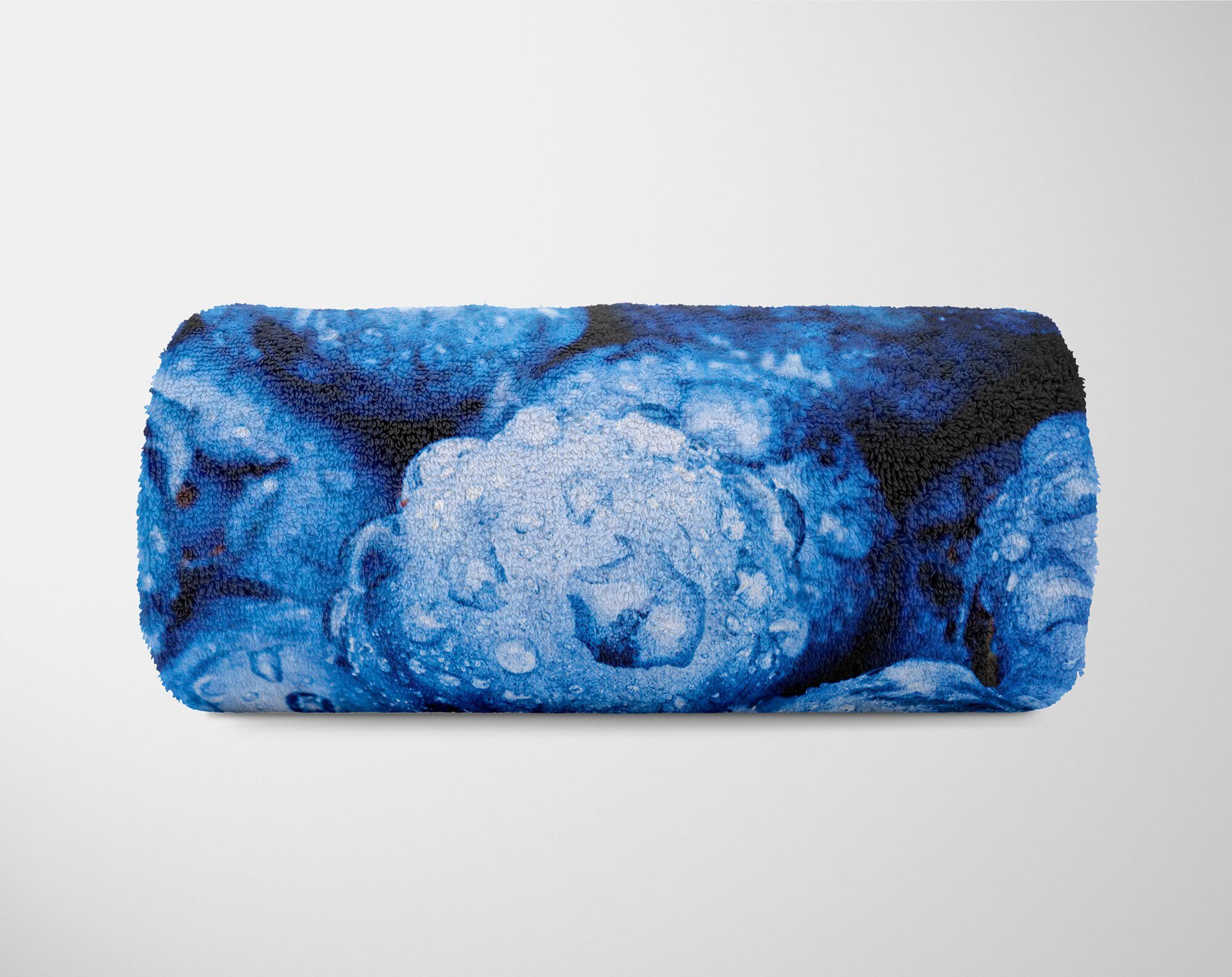 Handtuch Kuscheldecke Saunatuch Früchte, Fotomotiv Handtücher Blaubeeren Strandhandtuch Sinus mit Handtuch (1-St), Art Baumwolle-Polyester-Mix