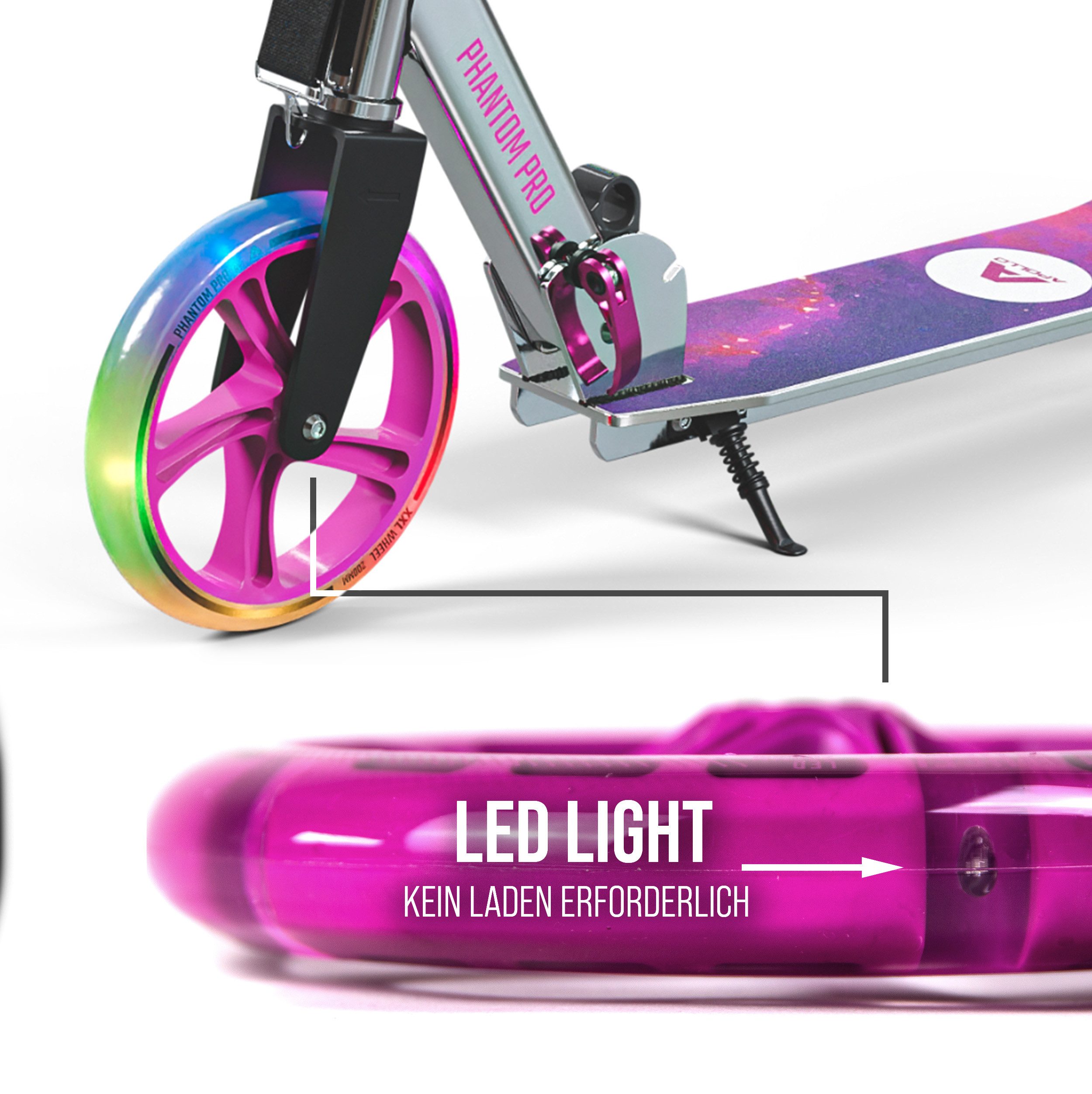 Apollo Scooter City Scooter 200mm Ersatzräder, auch als LED-Rollen erhältlich, auch in LED-Ausführung erhältlich – Bild 5 von 5