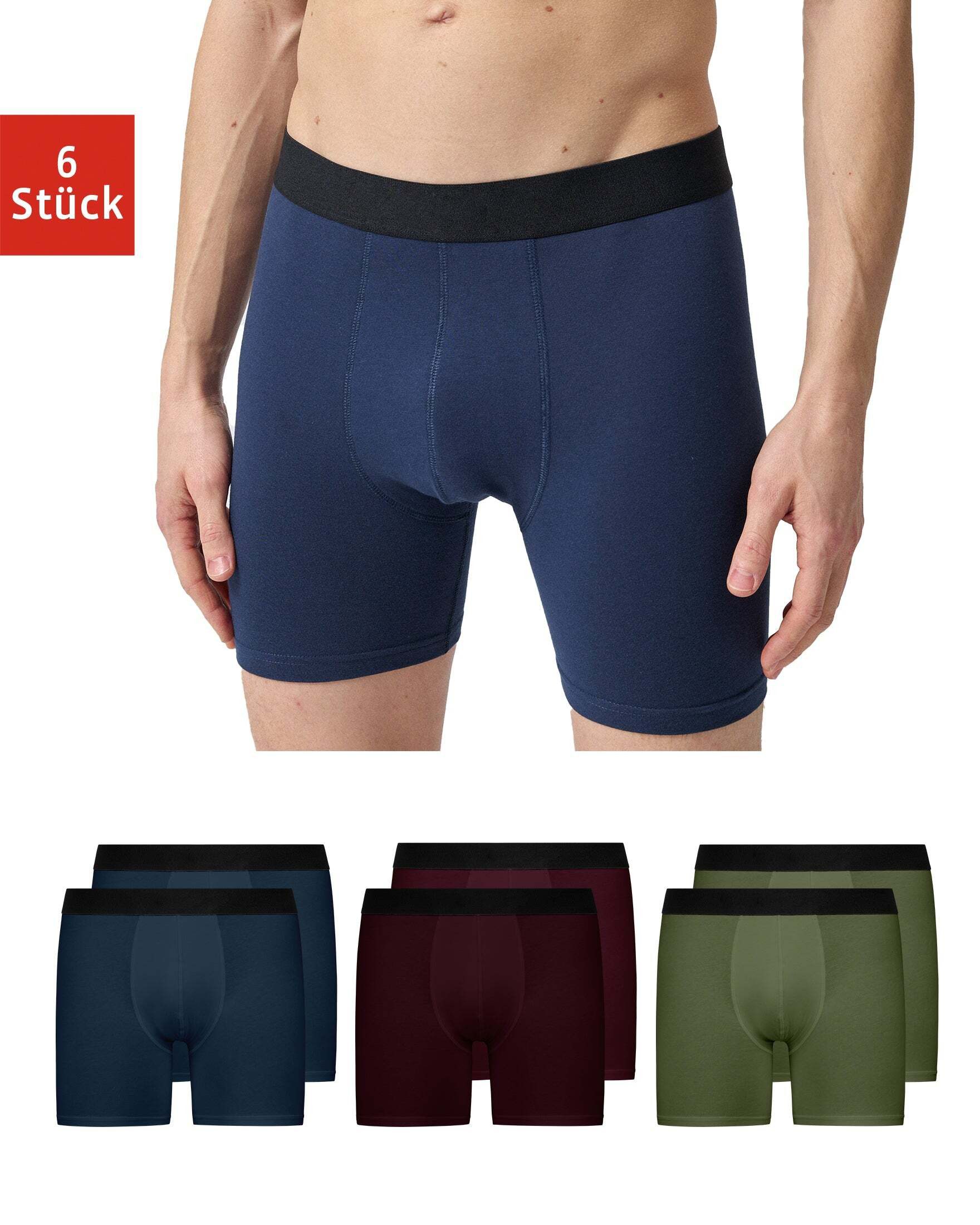 SNOCKS Boxershorts Enge Unterhosen mit längerem Bein ohne Logo (6-St) aus B günstig online kaufen